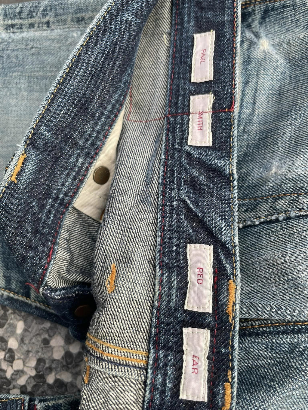 Paul Smith Red Ear Faded Distressed Denim