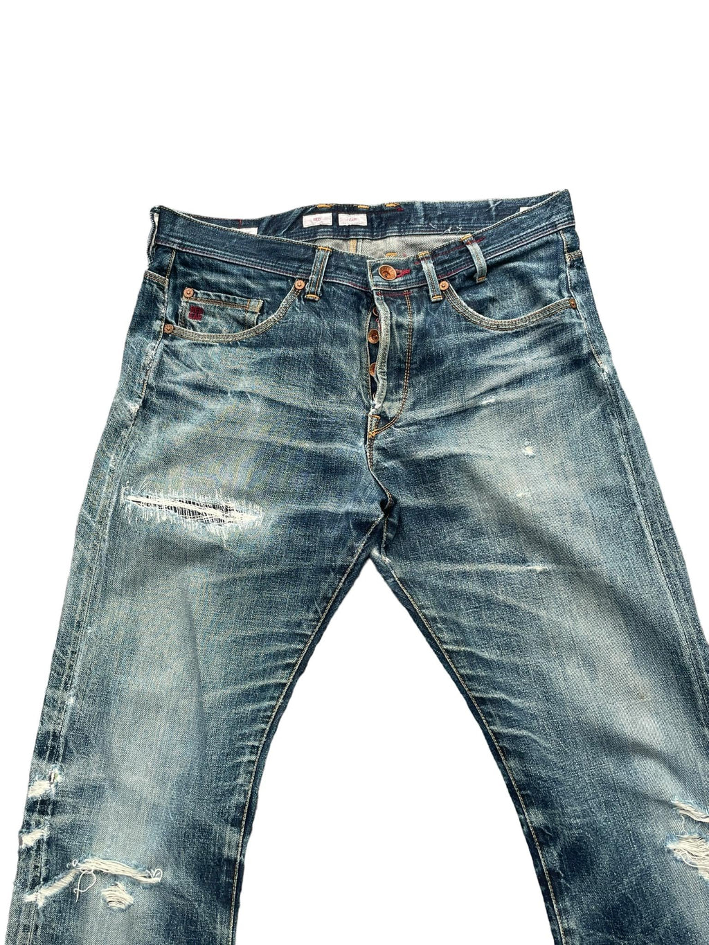 Paul Smith Red Ear Faded Distressed Denim