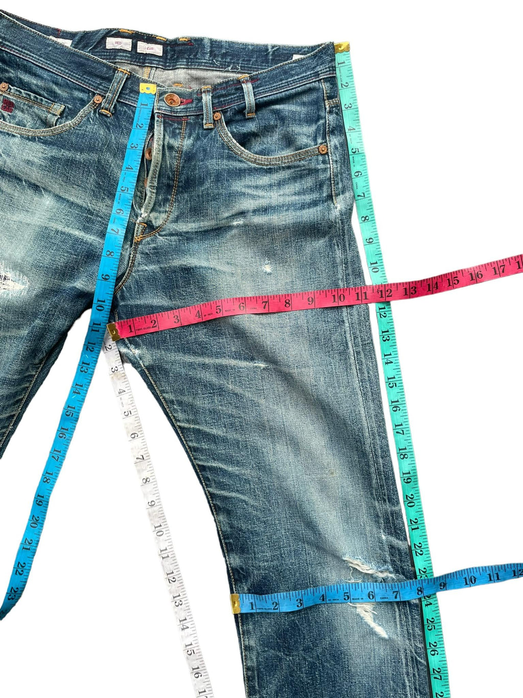 Paul Smith Red Ear Faded Distressed Denim