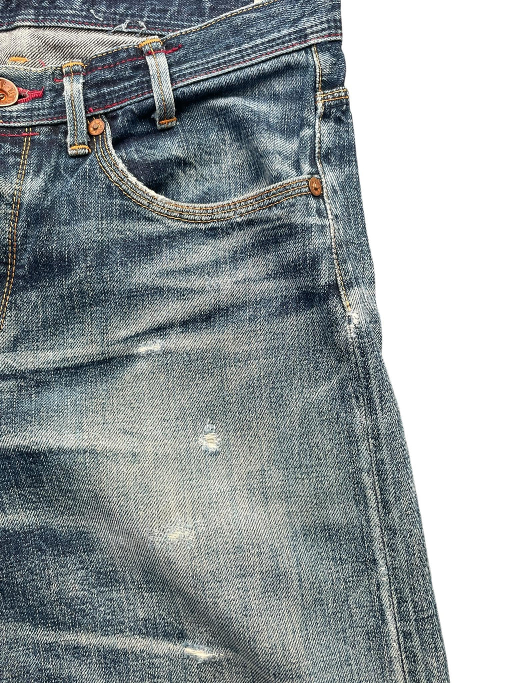 Paul Smith Red Ear Faded Distressed Denim