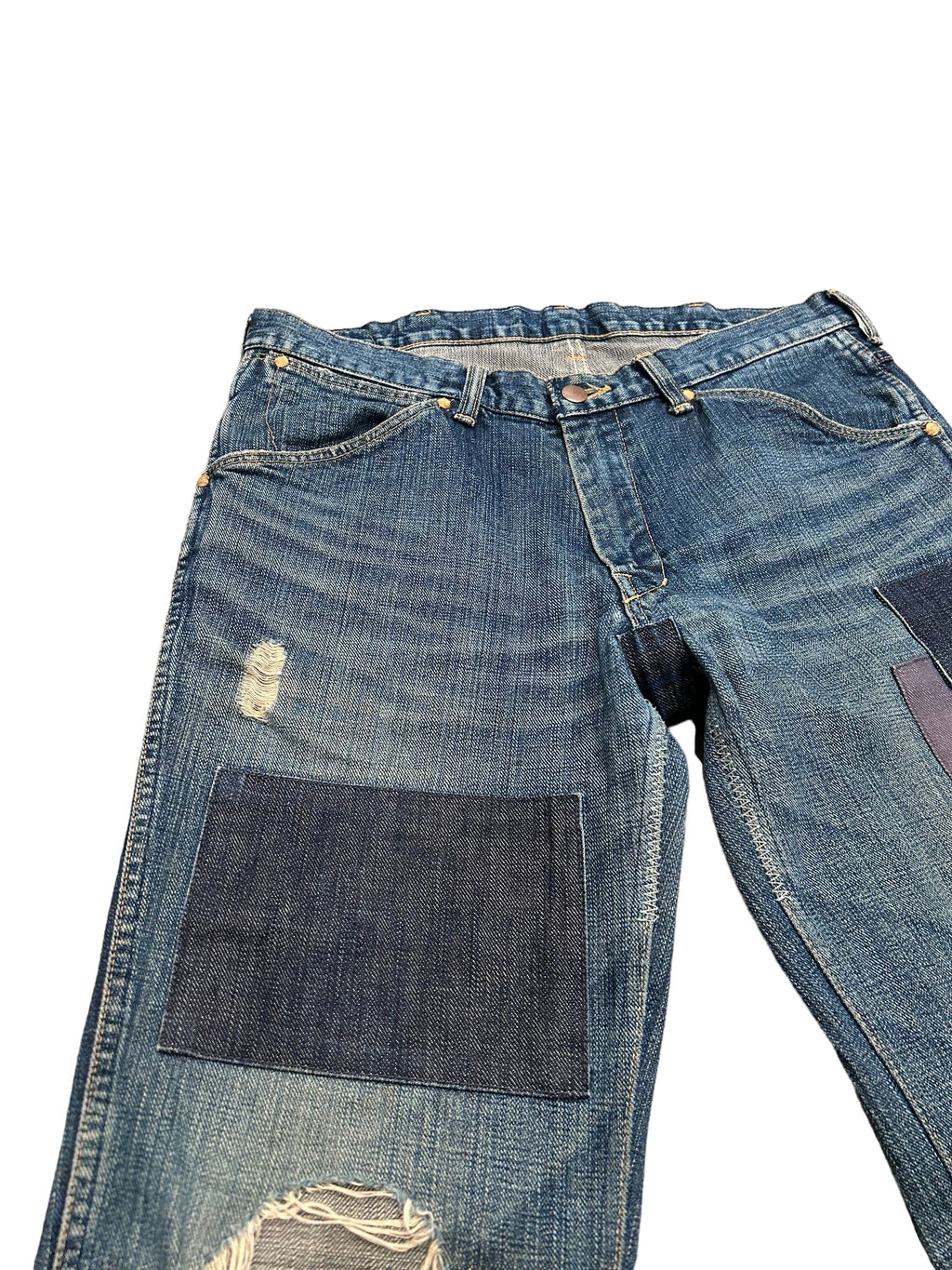 AW03 Number (N)ine Touch Me I’m Sick Kurt Cobain Distressed Patchwork Denim