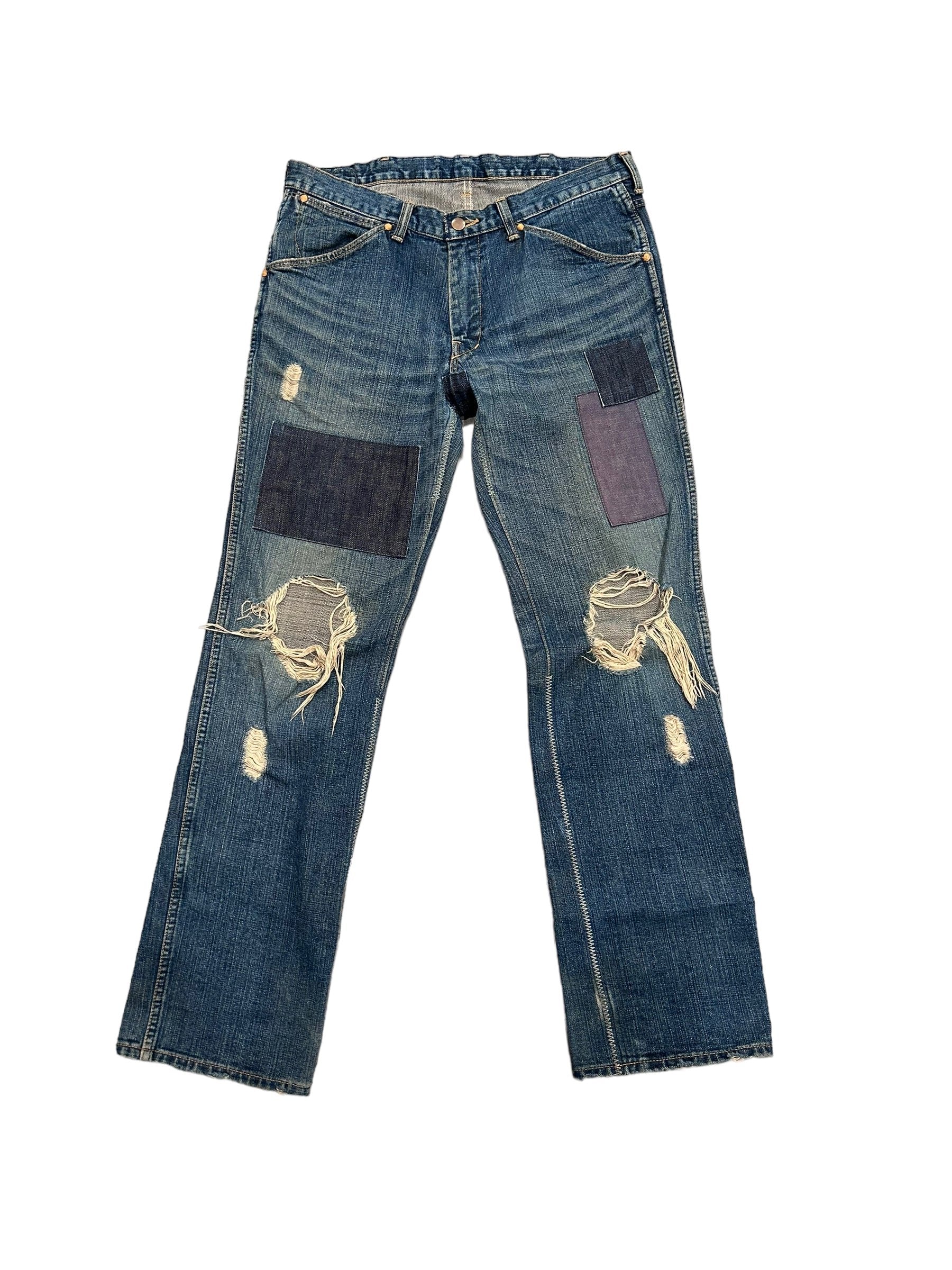 AW03 Number (N)ine Touch Me I’m Sick Kurt Cobain Distressed Patchwork Denim