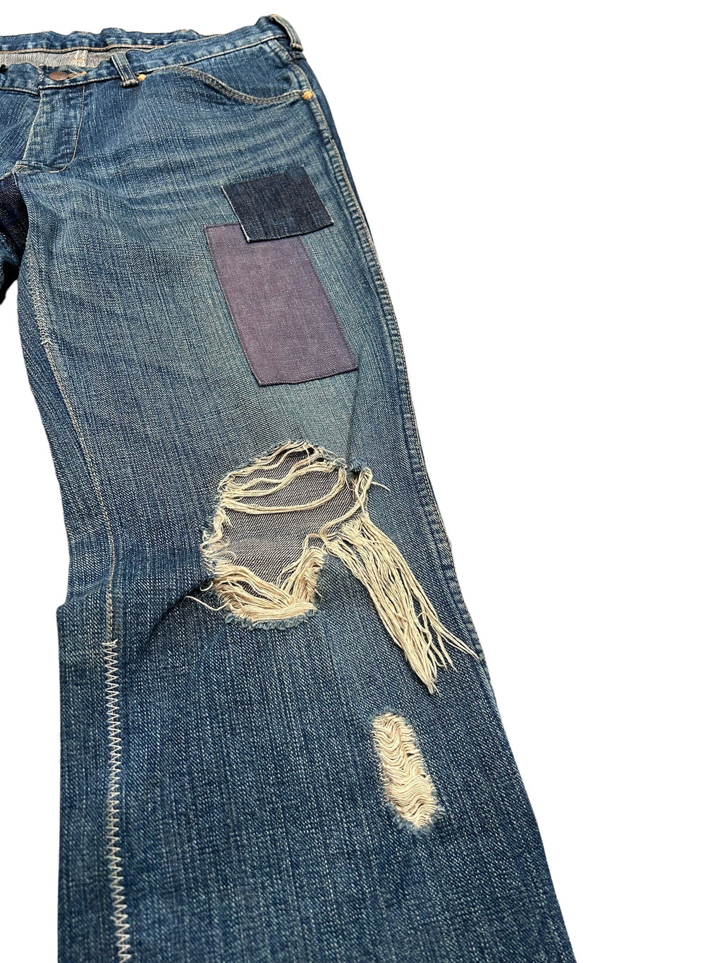 AW03 Number (N)ine Touch Me I’m Sick Kurt Cobain Distressed Patchwork Denim