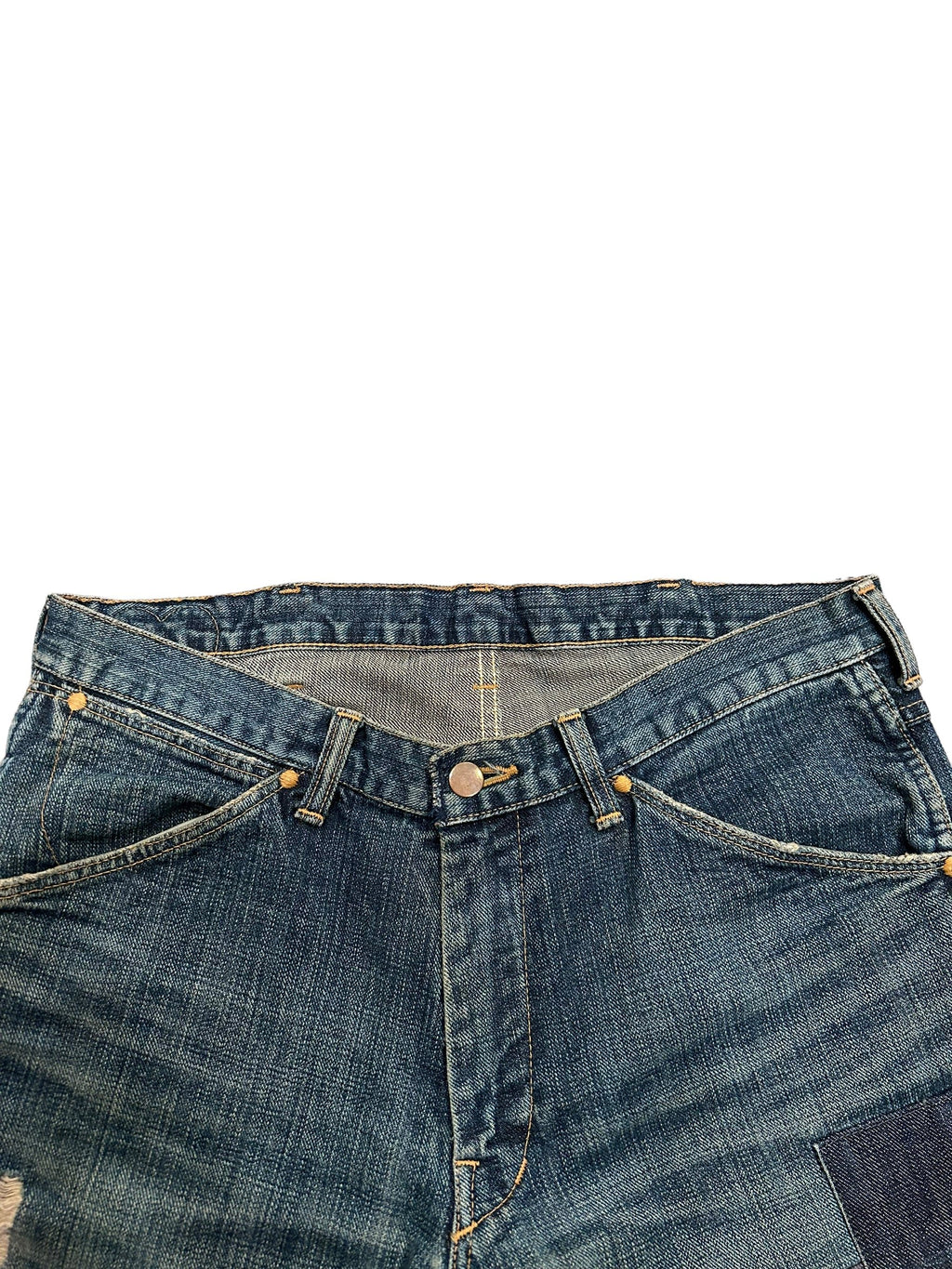 AW03 Number (N)ine Touch Me I’m Sick Kurt Cobain Distressed Patchwork Denim