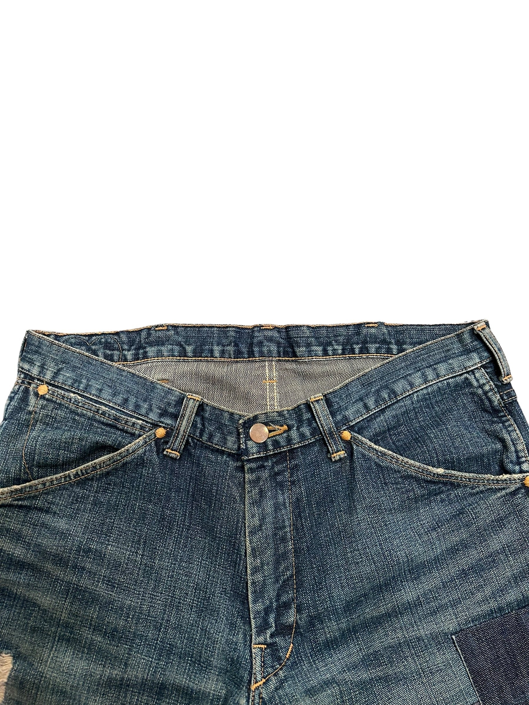 AW03 Number (N)ine Touch Me I’m Sick Kurt Cobain Distressed Patchwork Denim