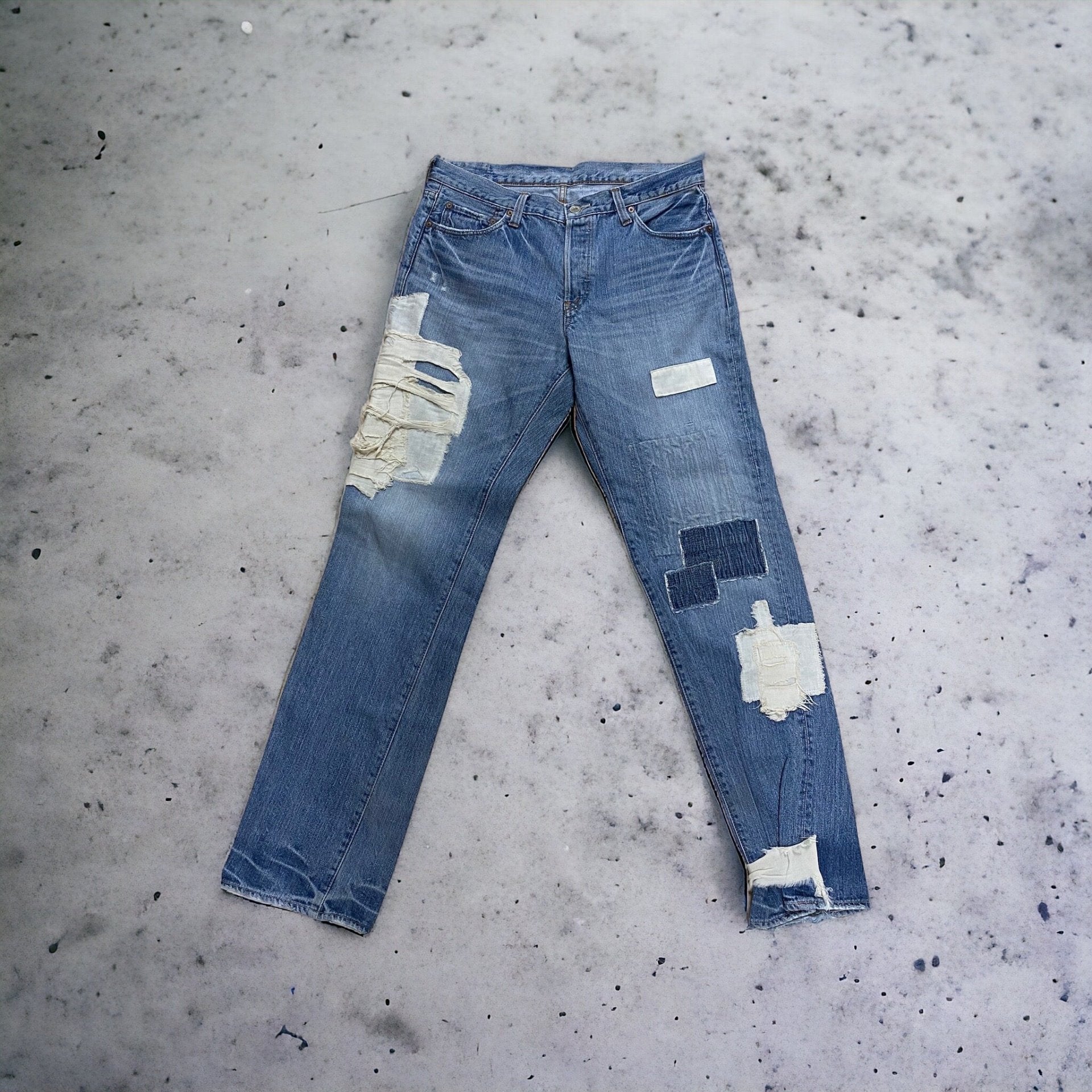 Johnbull Patchwork/Bandage Style Denim