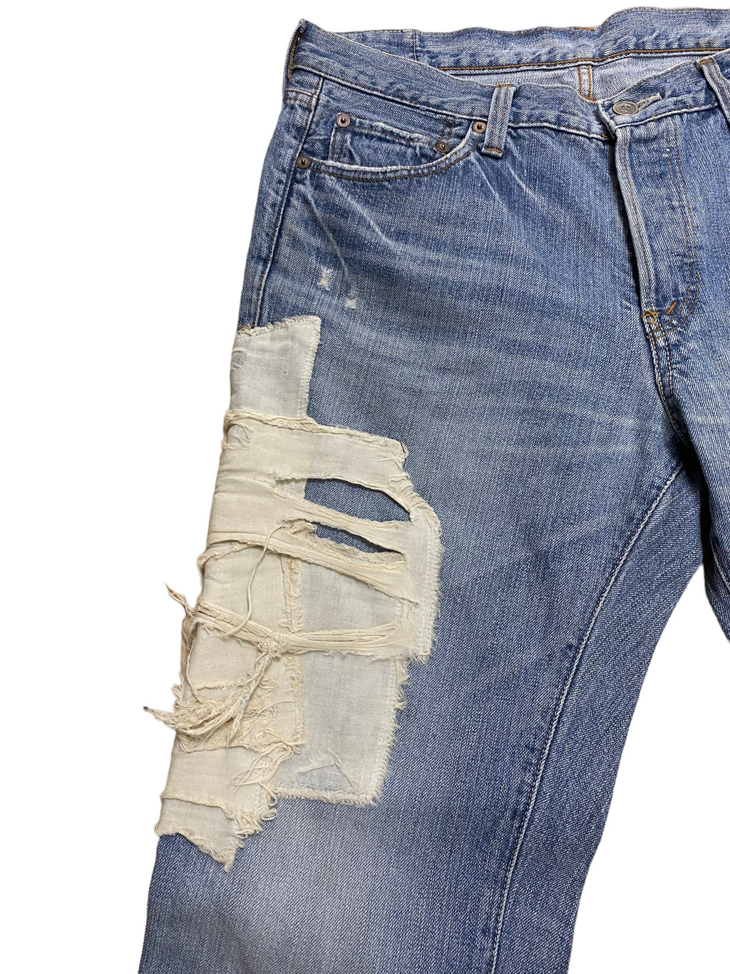 Johnbull Patchwork/Bandage Style Denim