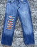2001 Dolce & Gabbana Poem distressed denim
