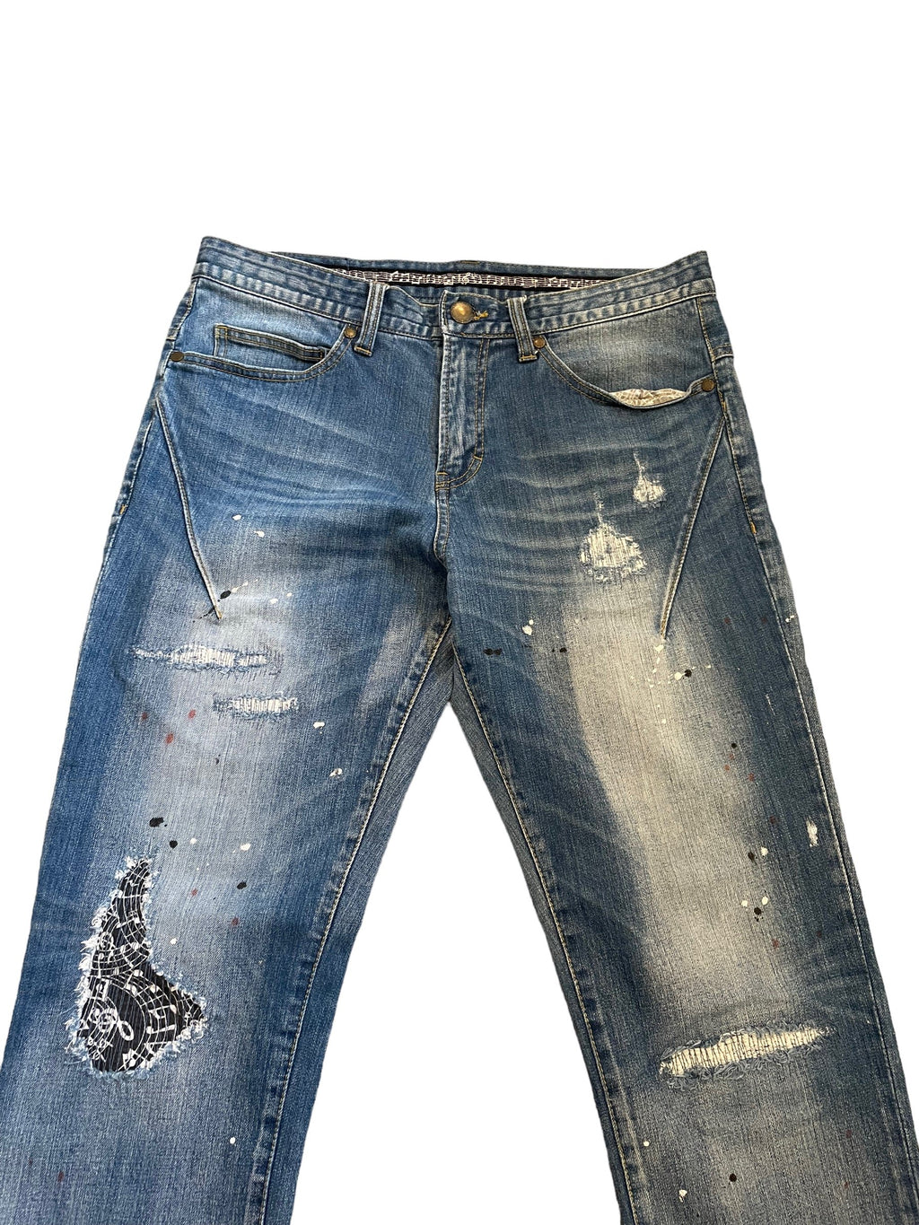 Number (n)ine paint/bandana jeans