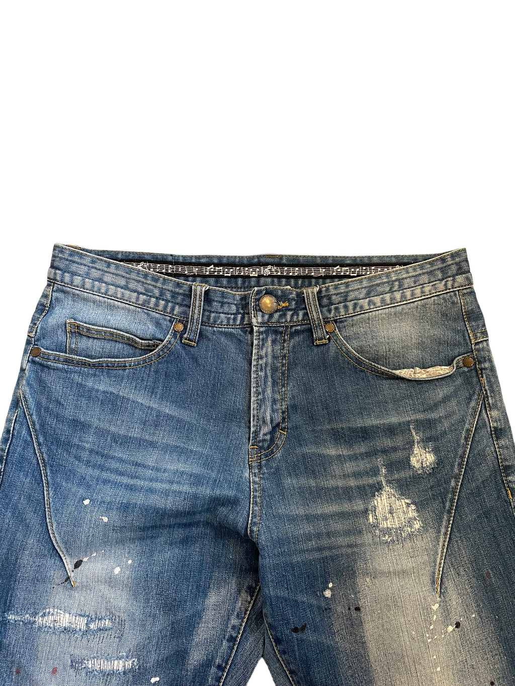 Number (n)ine paint/bandana jeans