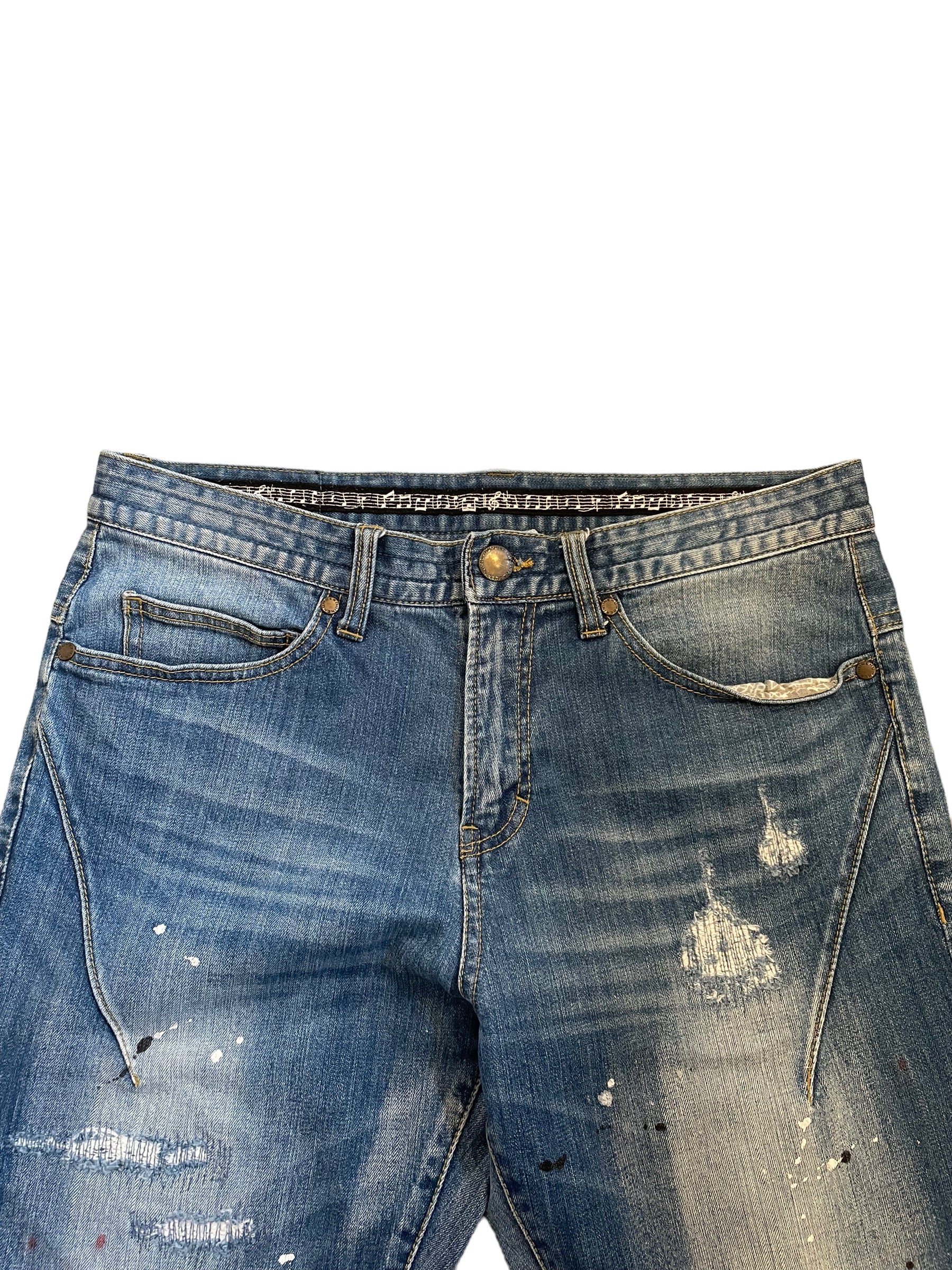 Number (n)ine paint/bandana jeans
