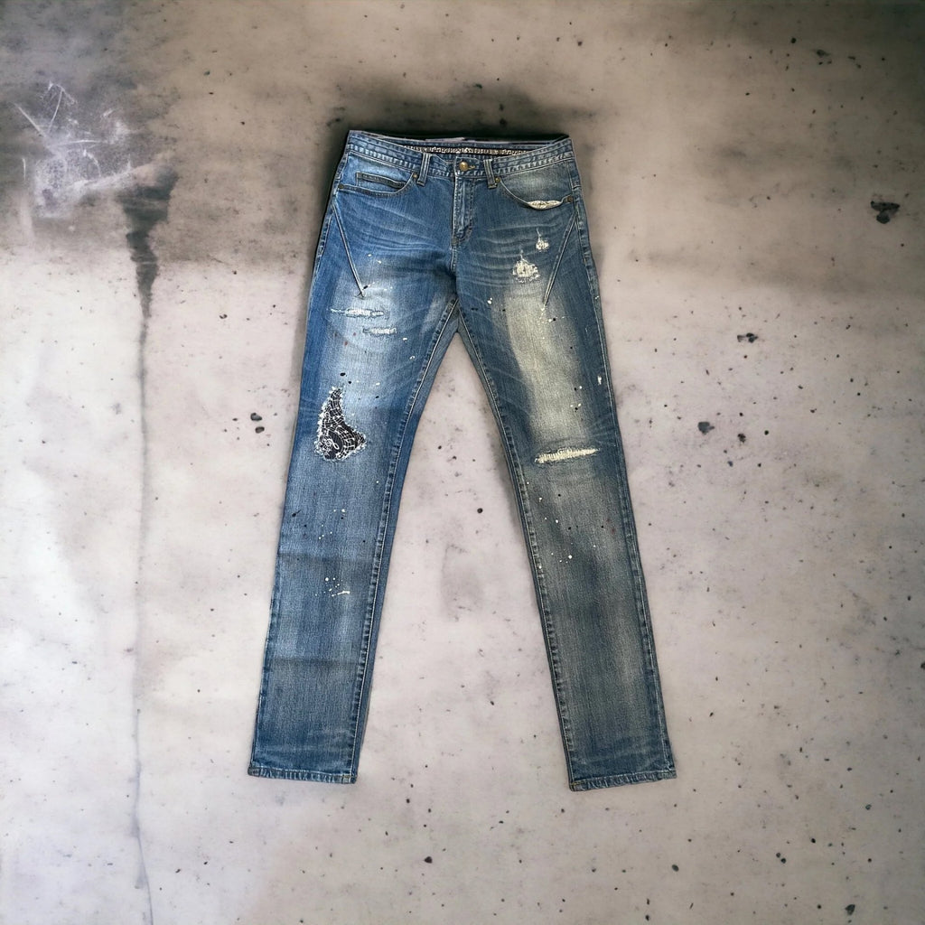 Number (n)ine paint/bandana jeans
