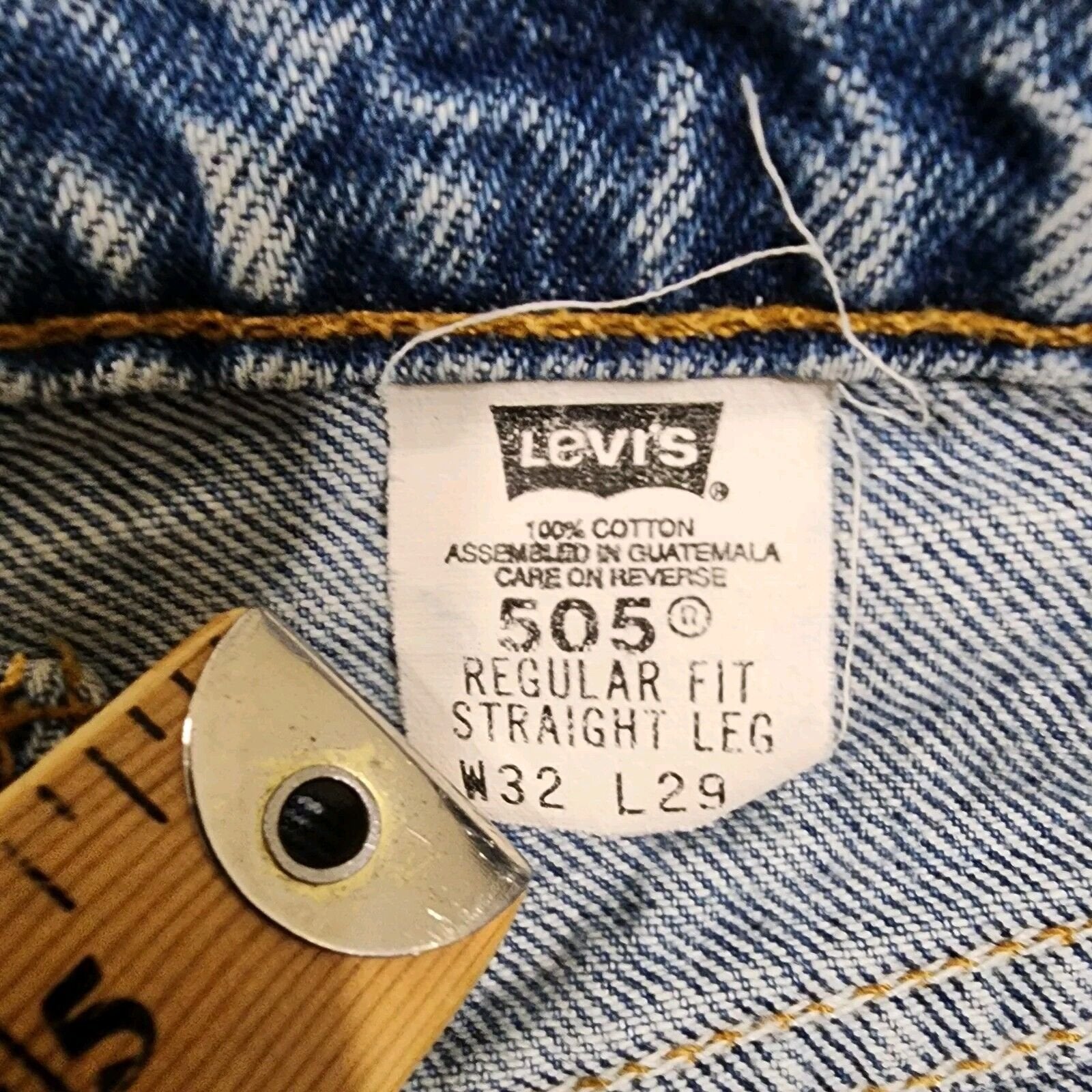 Vintage Orange Tab Levi's 505 Jeans Distressed Mens 32x29