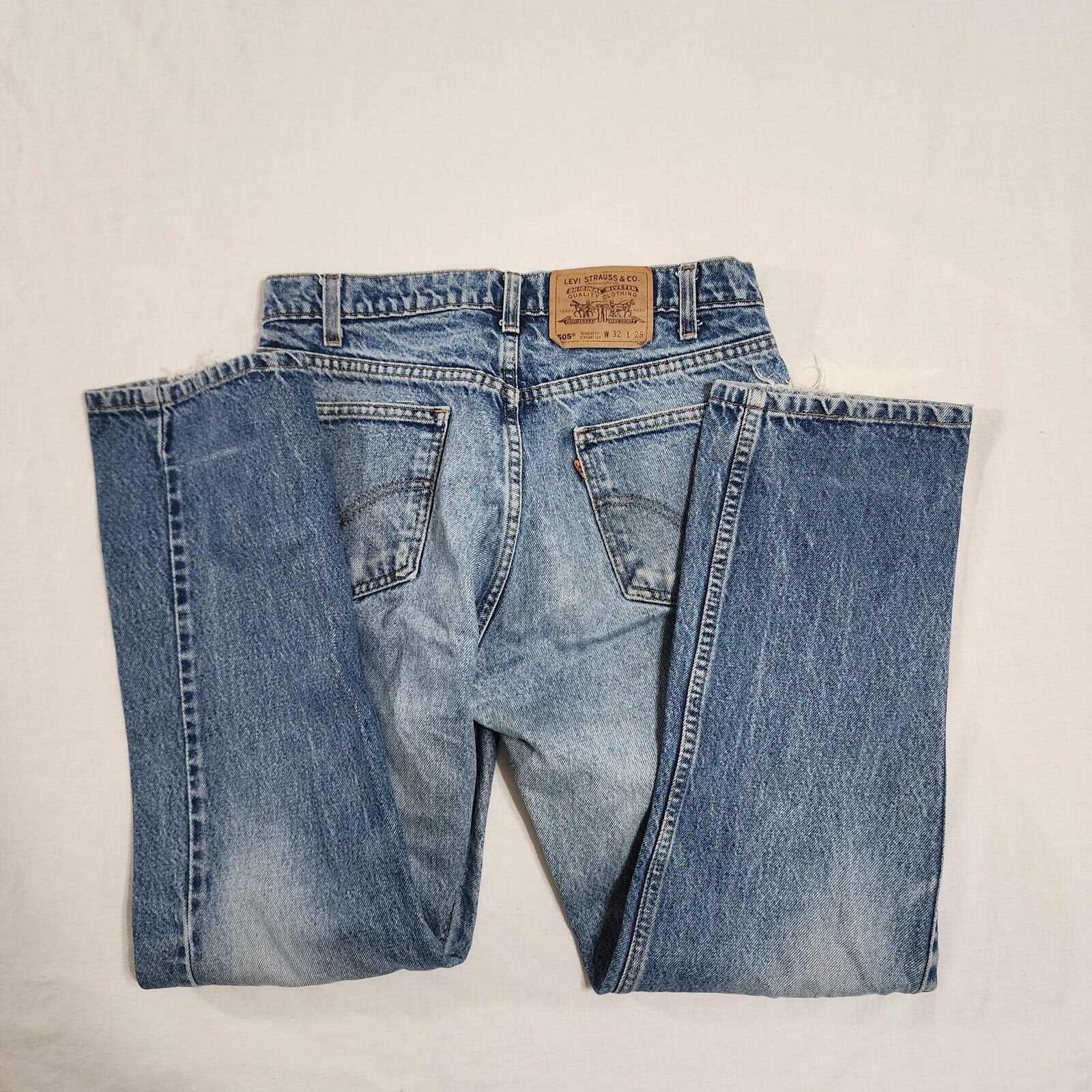 Vintage Orange Tab Levi's 505 Jeans Distressed Mens 32x29