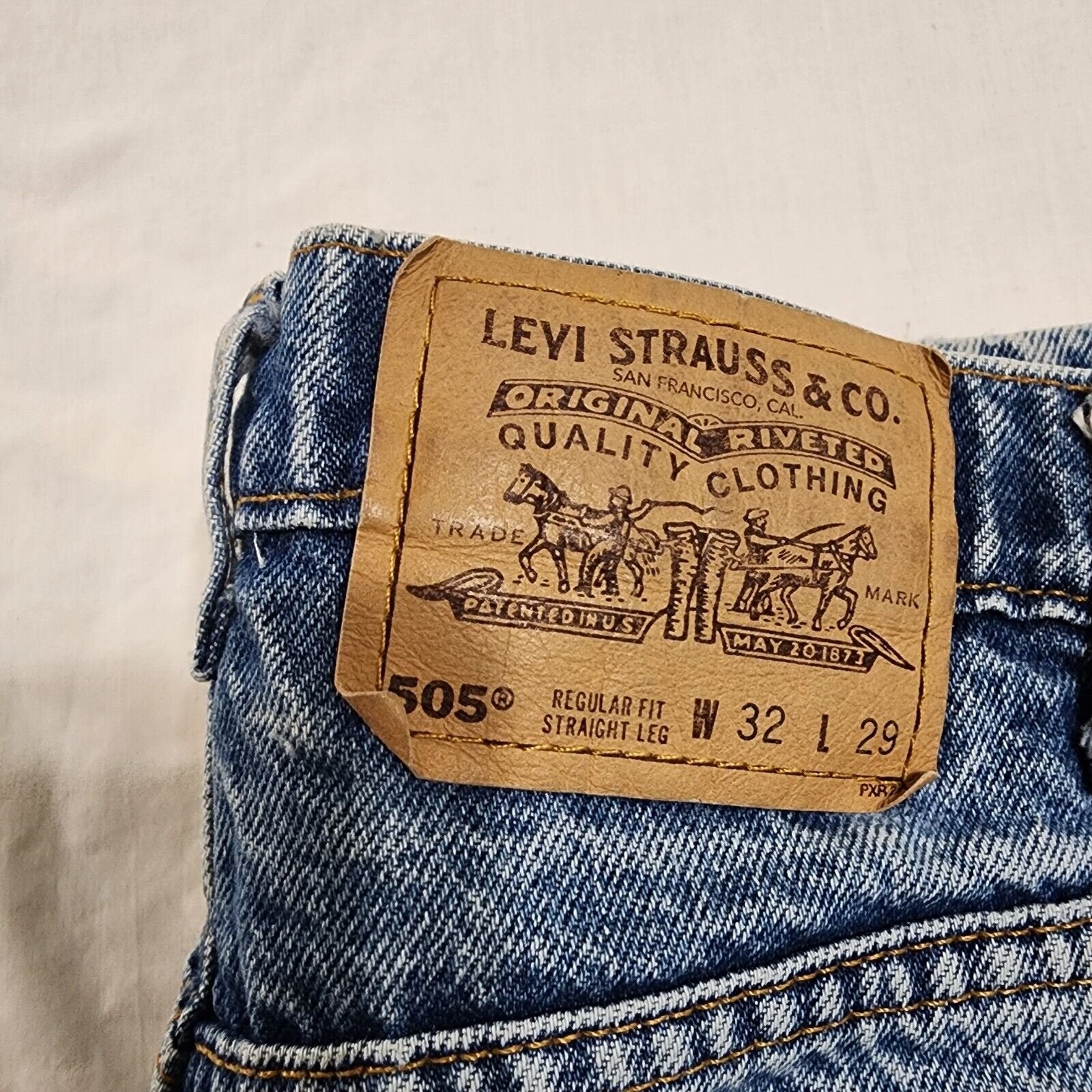 Vintage Orange Tab Levi's 505 Jeans Distressed Mens 32x29