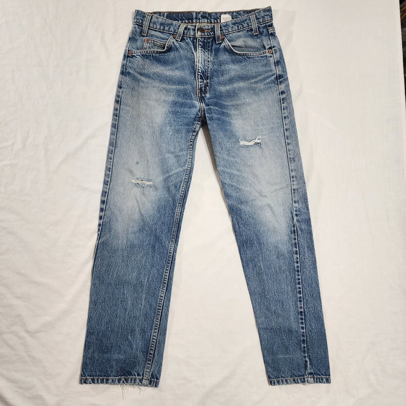 Vintage Orange Tab Levi's 505 Jeans Distressed Mens 32x29