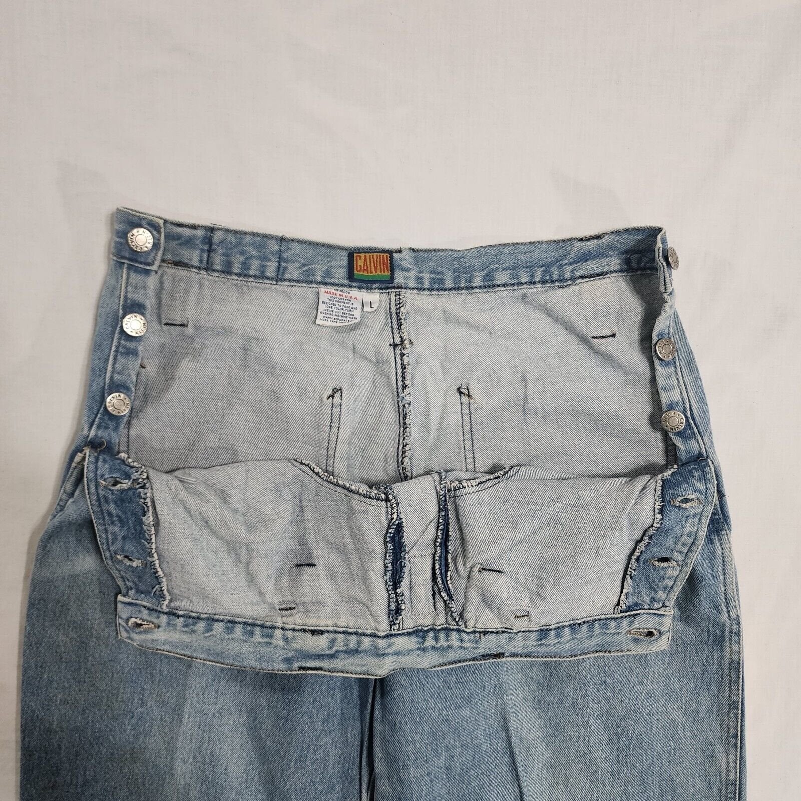 Vintage 80s Calvin Klein Women Sailor High Rise Jeans Tapered Size 32 X 27