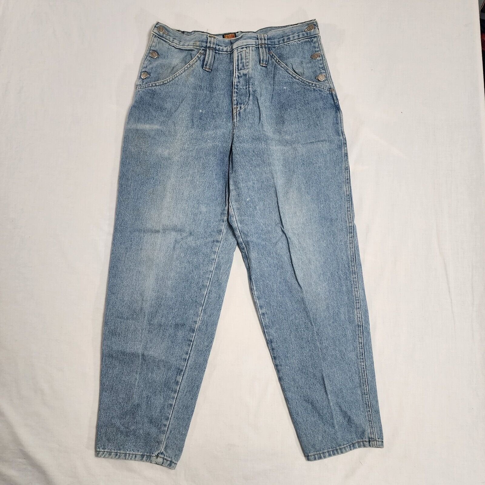 Vintage 80s Calvin Klein Women Sailor High Rise Jeans Tapered Size 32 X 27