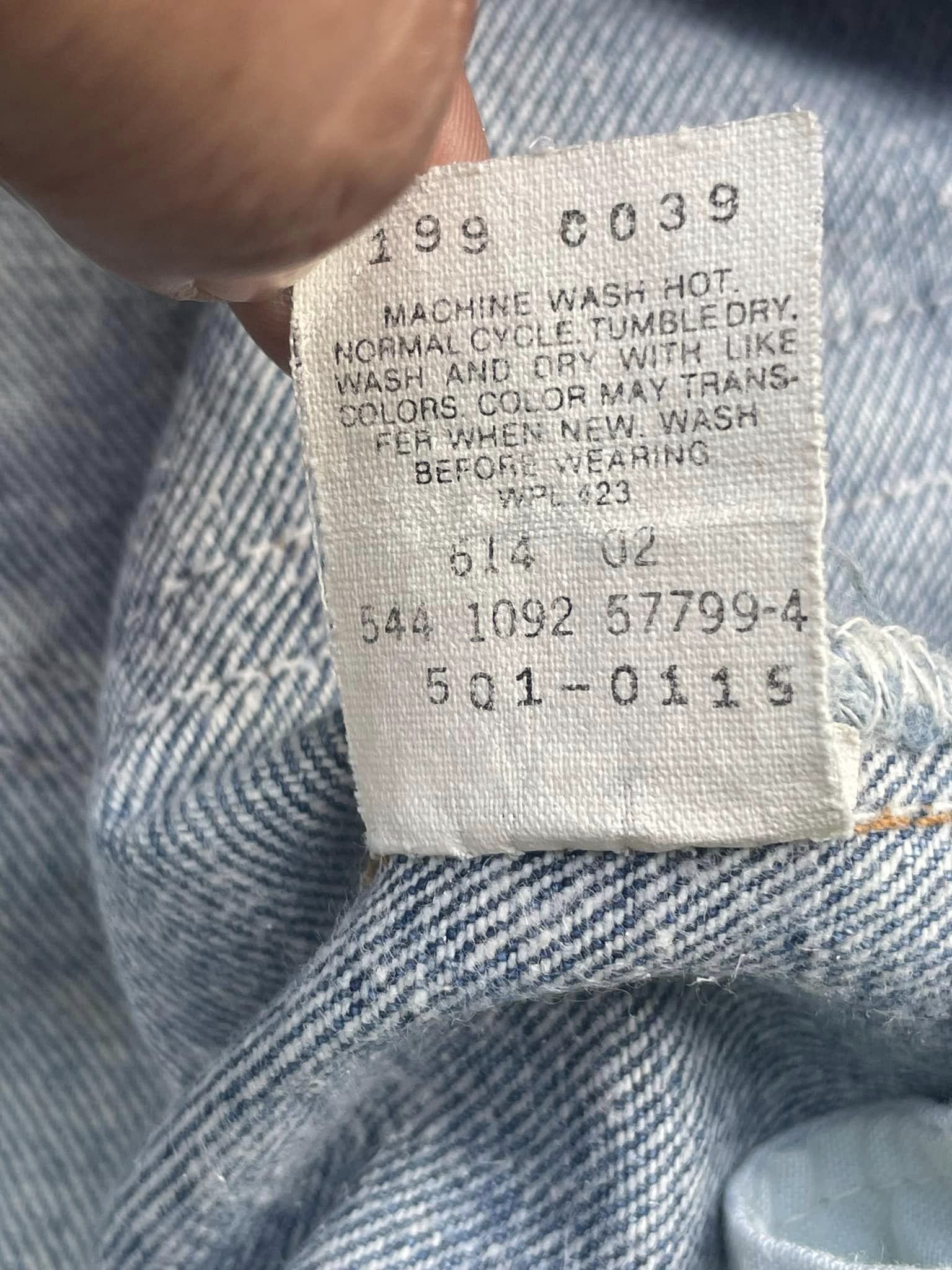 Vintage 1992 Levis 501 e Usa