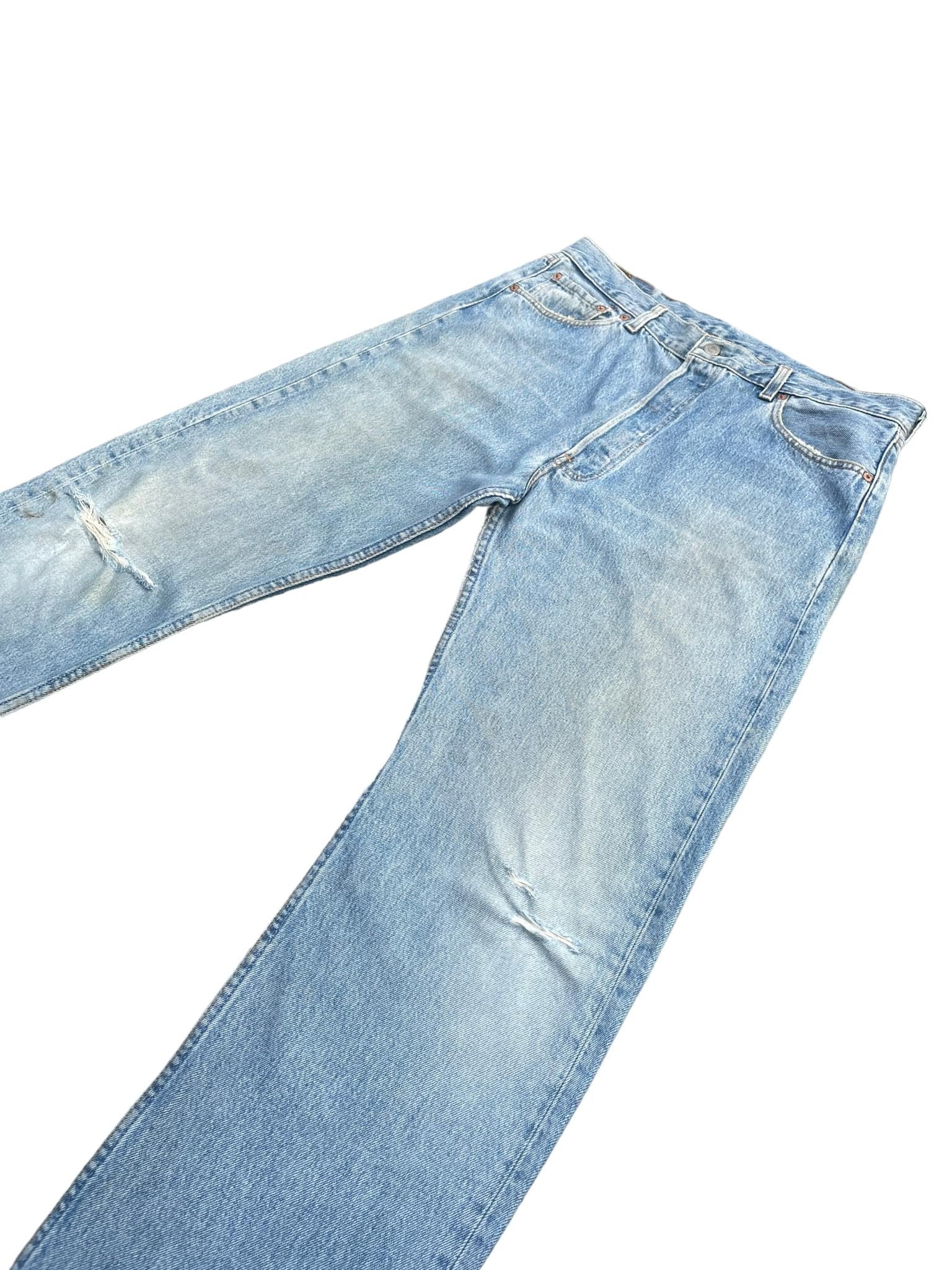 Vintage 1996 Levis 501 e Usa Irregular Faded Distressed