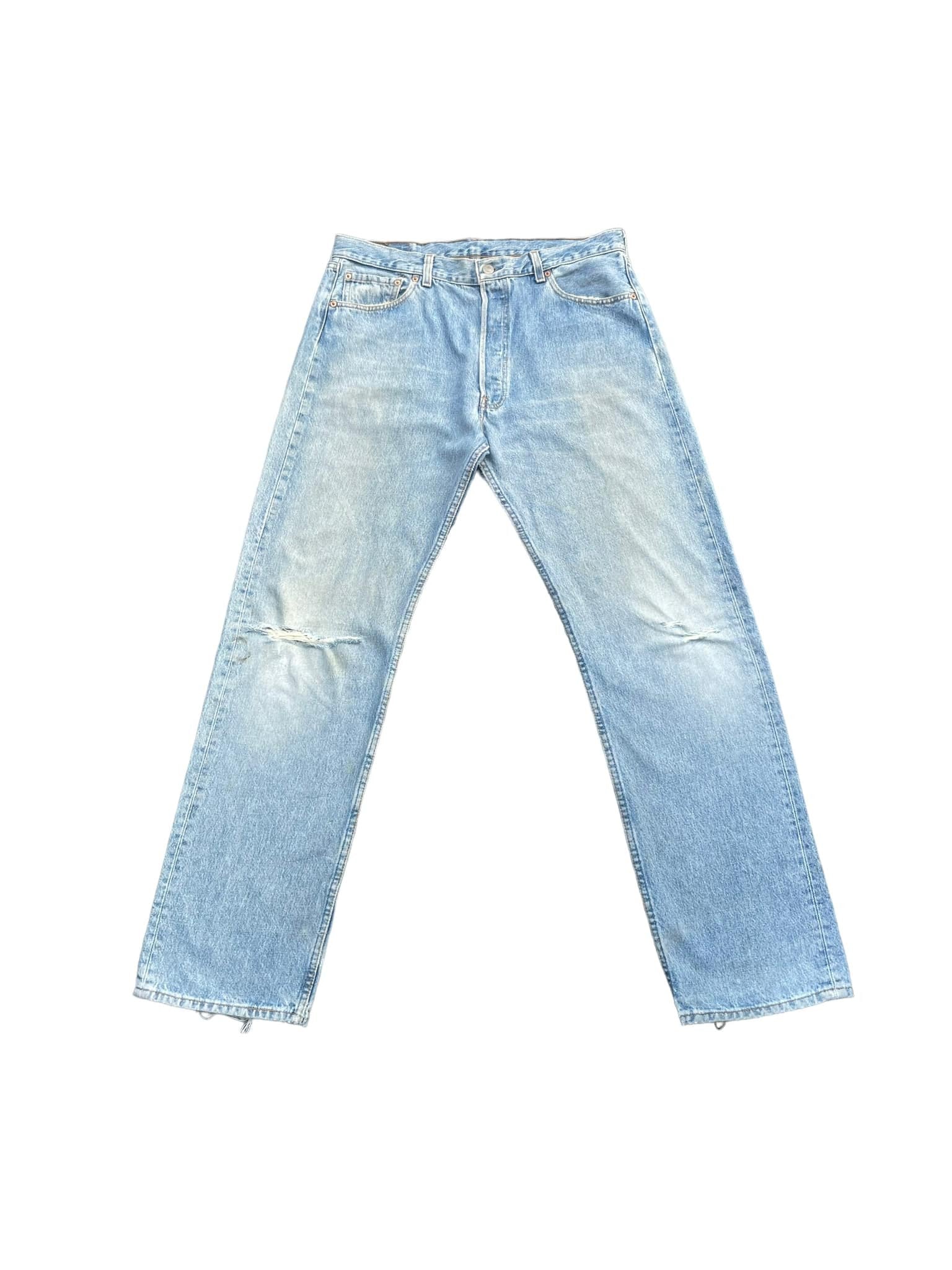 Vintage 1996 Levis 501 e Usa Irregular Faded Distressed
