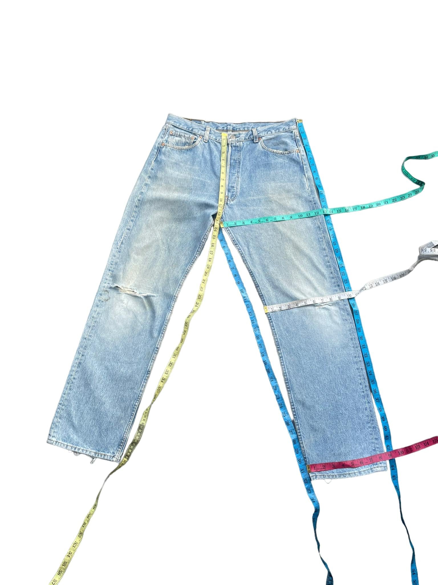 Vintage 1996 Levis 501 e Usa Irregular Faded Distressed