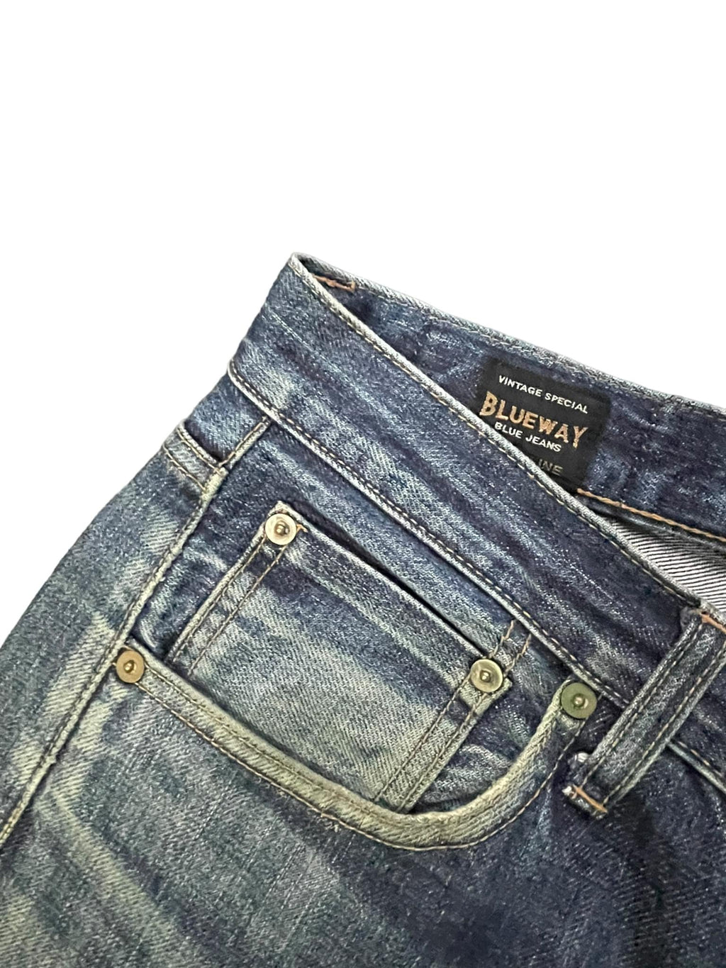 Vintage Blue Way Selvedge Distresed Denim
