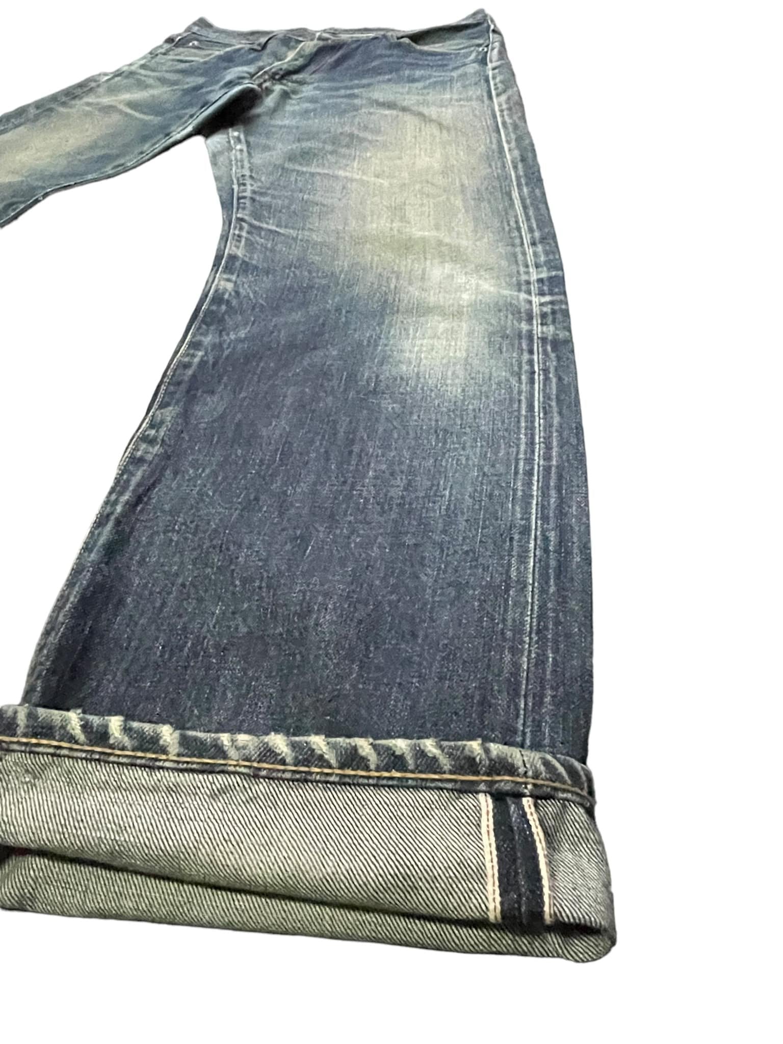 Vintage Blue Way Selvedge Distresed Denim