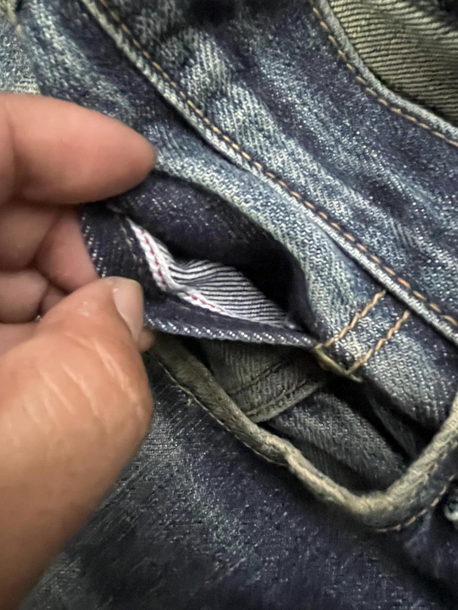 Vintage Blue Way Selvedge Distresed Denim