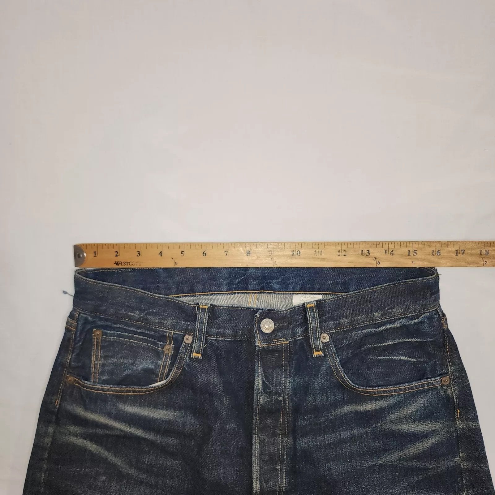 Levi Strauss Selvedge Denim Jeans Men's 32 x 33 Dark Wash Blue Button Fly