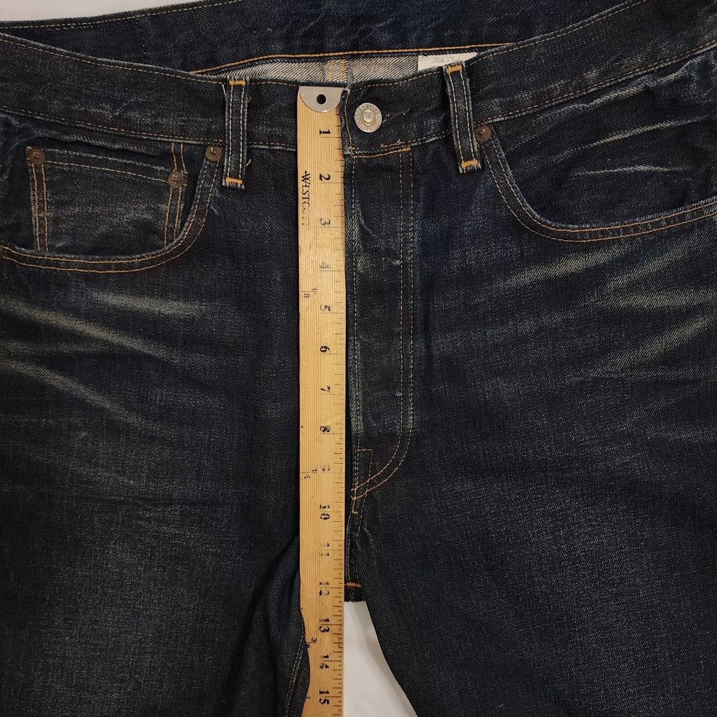 Levi Strauss Selvedge Denim Jeans Men's 32 x 33 Dark Wash Blue Button Fly