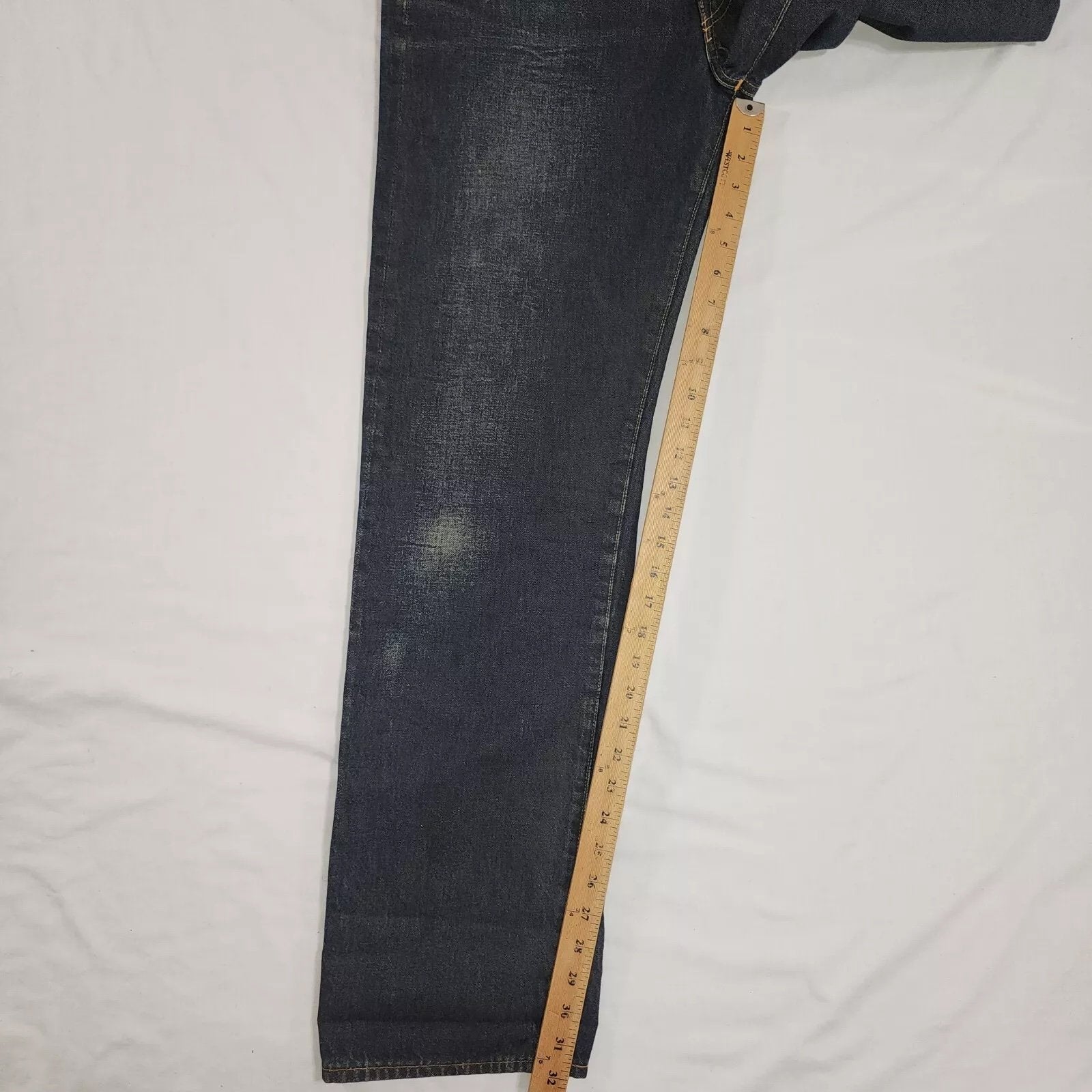 Levi Strauss Selvedge Denim Jeans Men's 32 x 33 Dark Wash Blue Button Fly