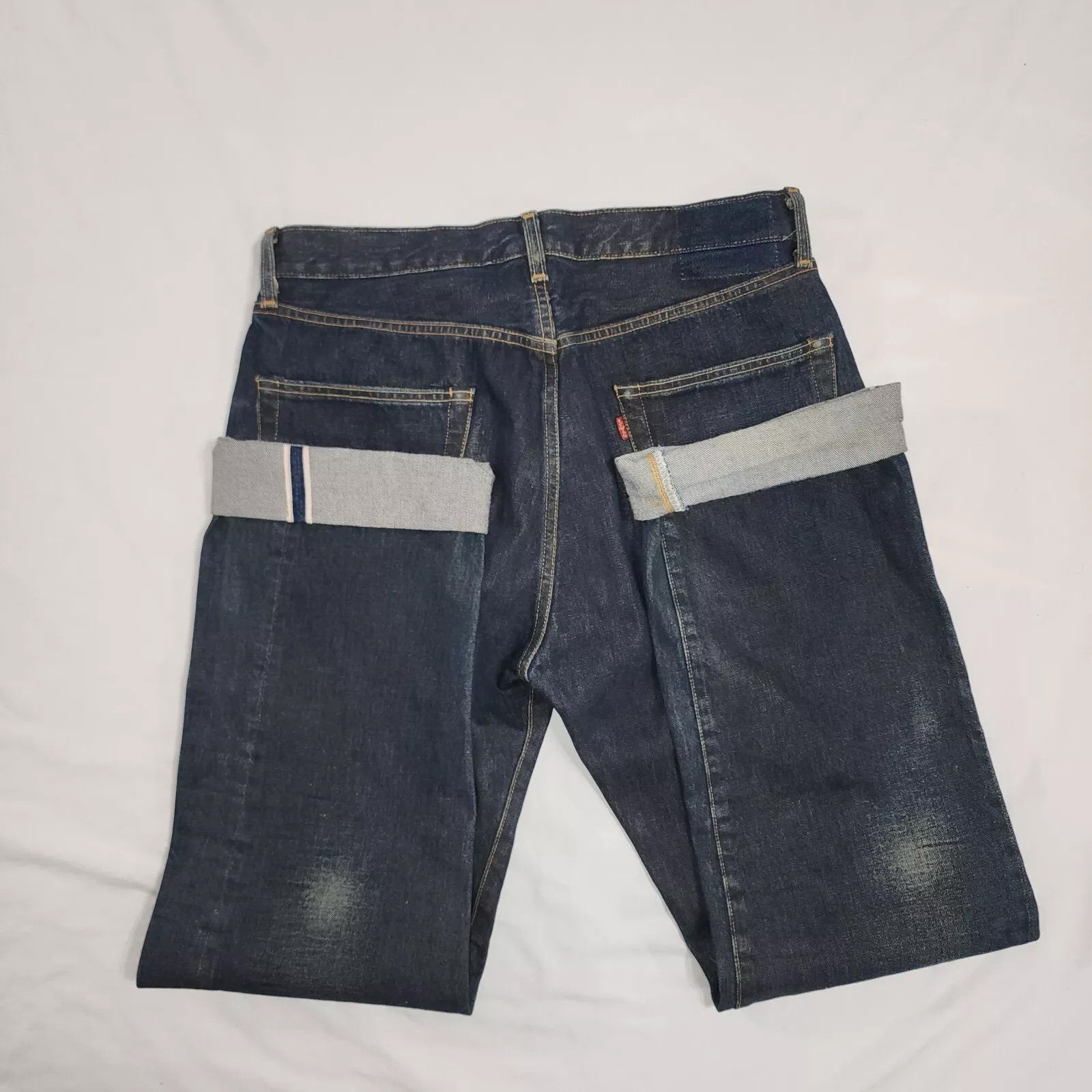 Levi Strauss Selvedge Denim Jeans Men's 32 x 33 Dark Wash Blue Button Fly