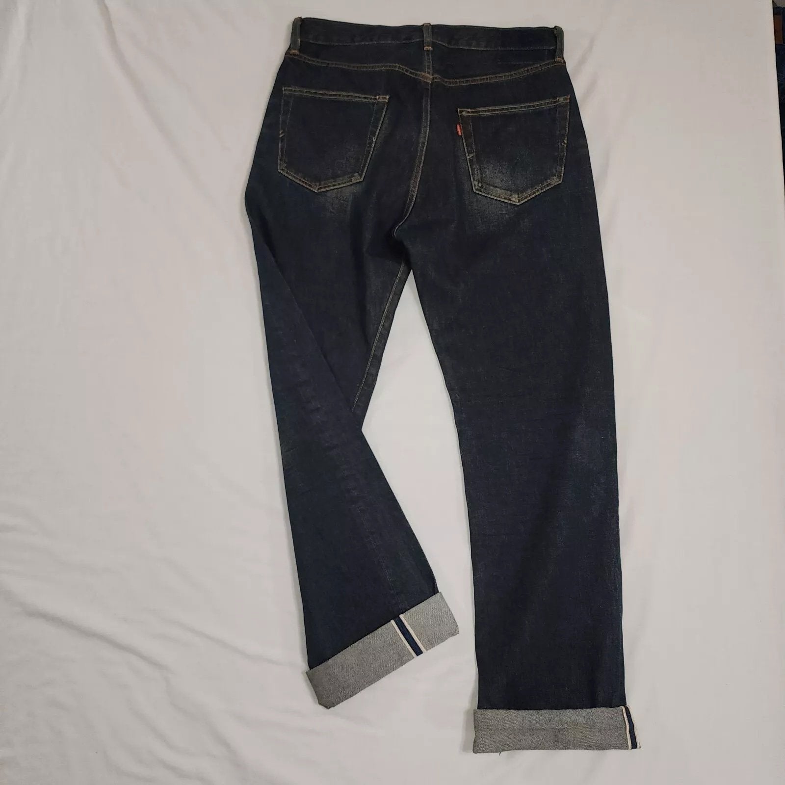 Levi Strauss Selvedge Denim Jeans Men's 32 x 33 Dark Wash Blue Button Fly