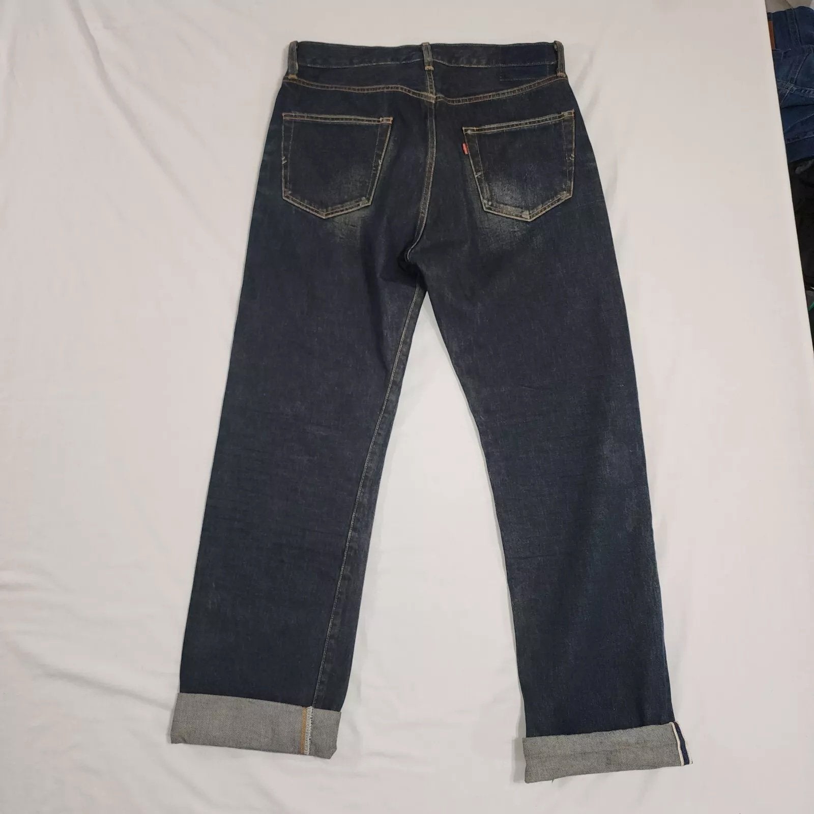 Levi Strauss Selvedge Denim Jeans Men's 32 x 33 Dark Wash Blue Button Fly