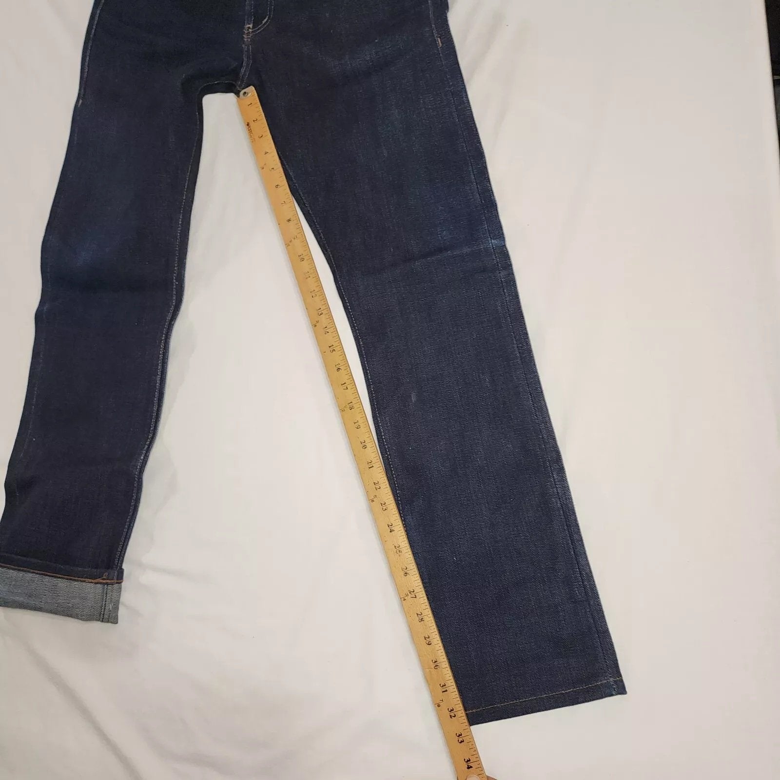Unbranded Brand Selvedge Jeans Mens 32x32 Blue Indigo Slub Raw Denim Button Fly