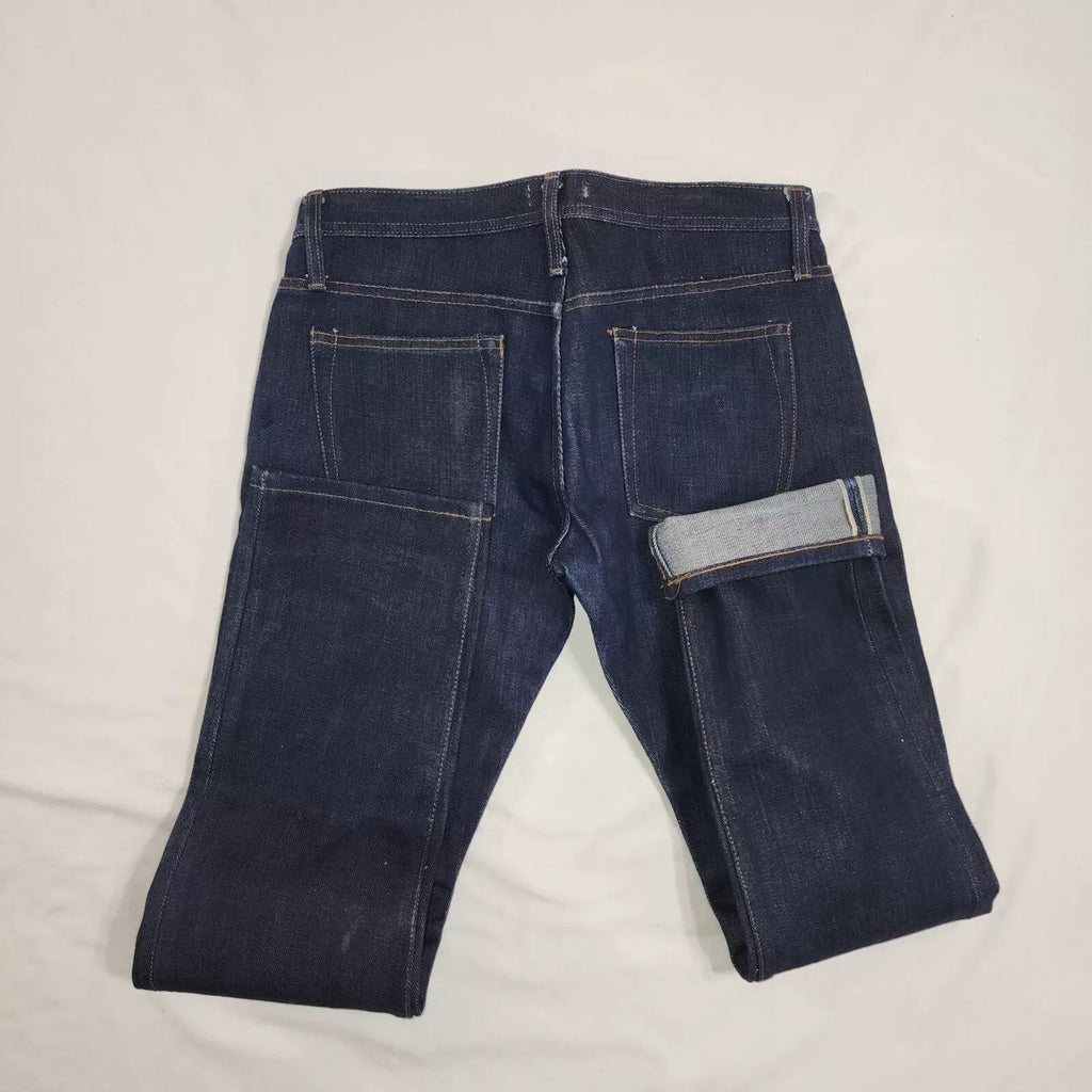 Unbranded Brand Selvedge Jeans Mens 32x32 Blue Indigo Slub Raw Denim Button Fly