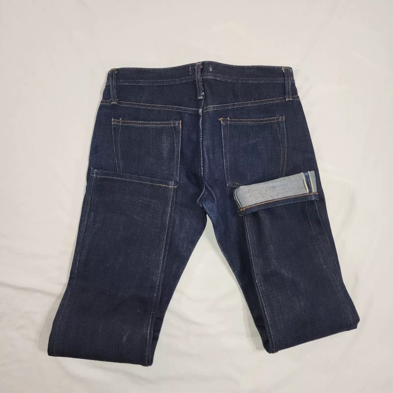 Unbranded Brand Selvedge Jeans Mens 32x32 Blue Indigo Slub Raw Denim Button Fly