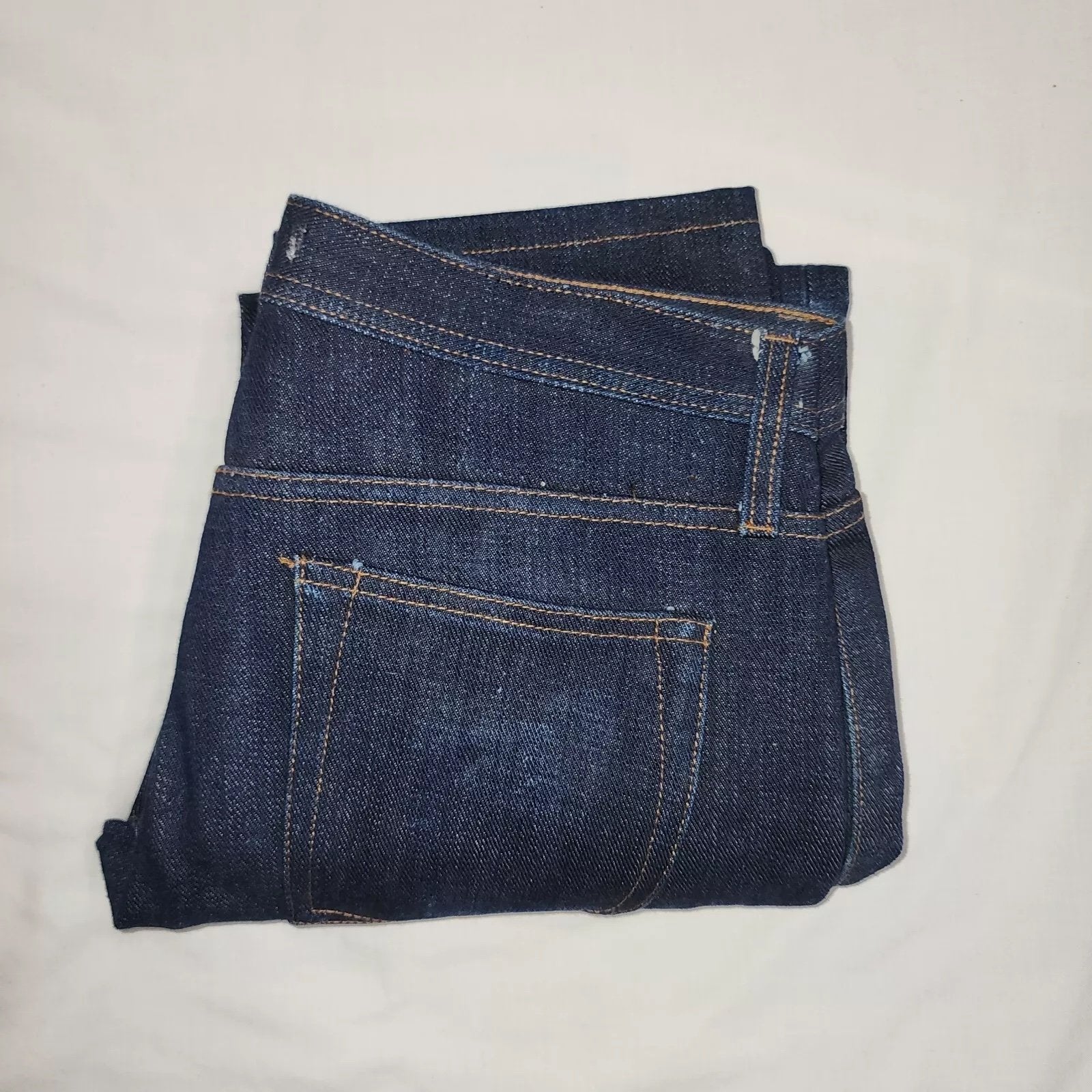 Unbranded Brand Selvedge Jeans Mens 32x32 Blue Indigo Slub Raw Denim Button Fly