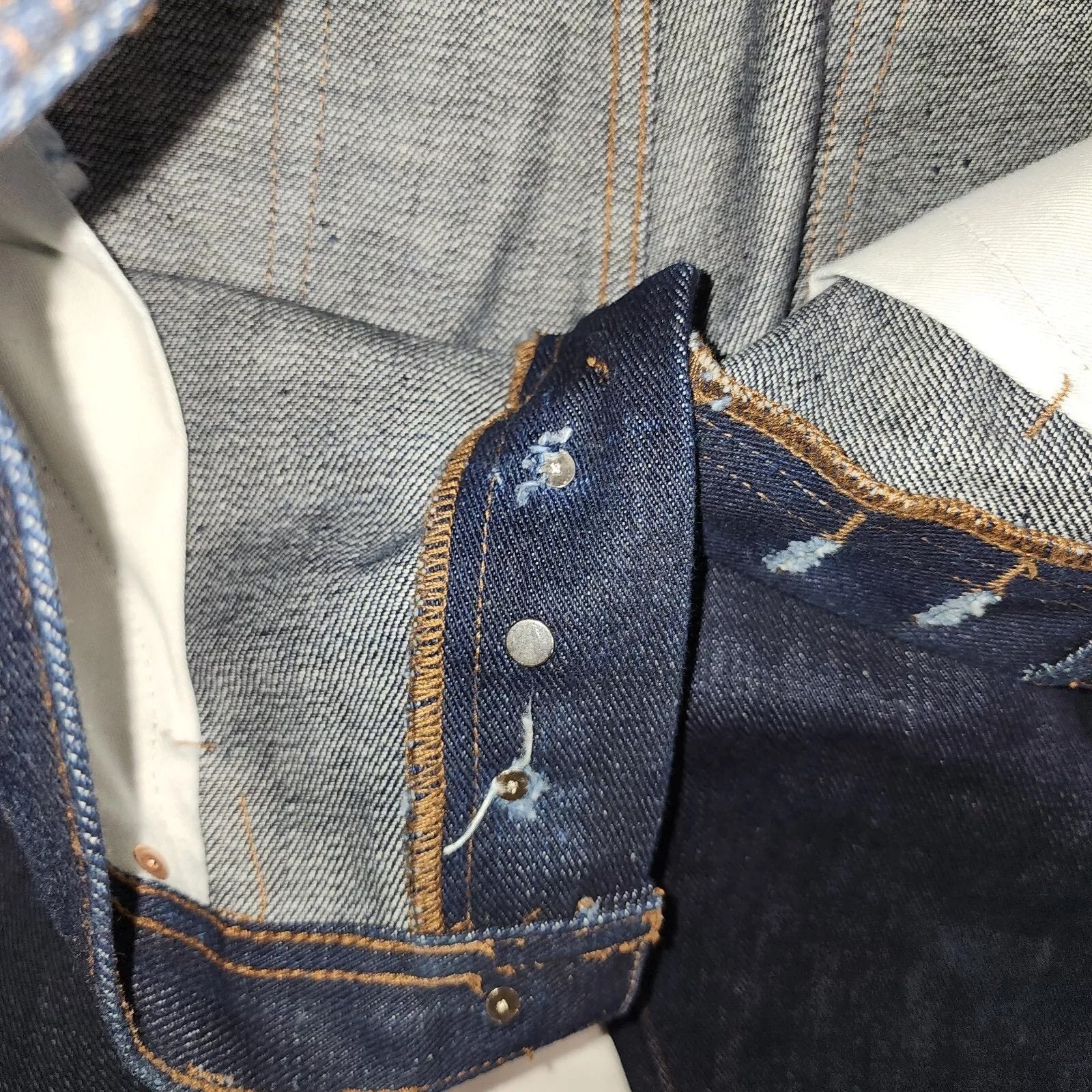 Unbranded Brand Selvedge Jeans Mens 32x32 Blue Indigo Slub Raw Denim Button Fly