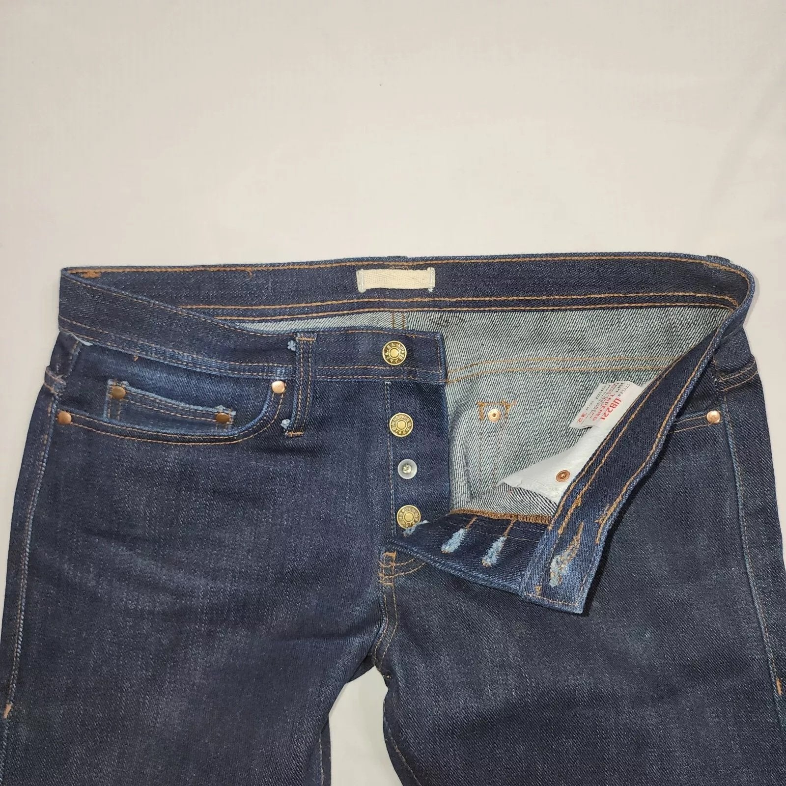 Unbranded Brand Selvedge Jeans Mens 32x32 Blue Indigo Slub Raw Denim Button Fly