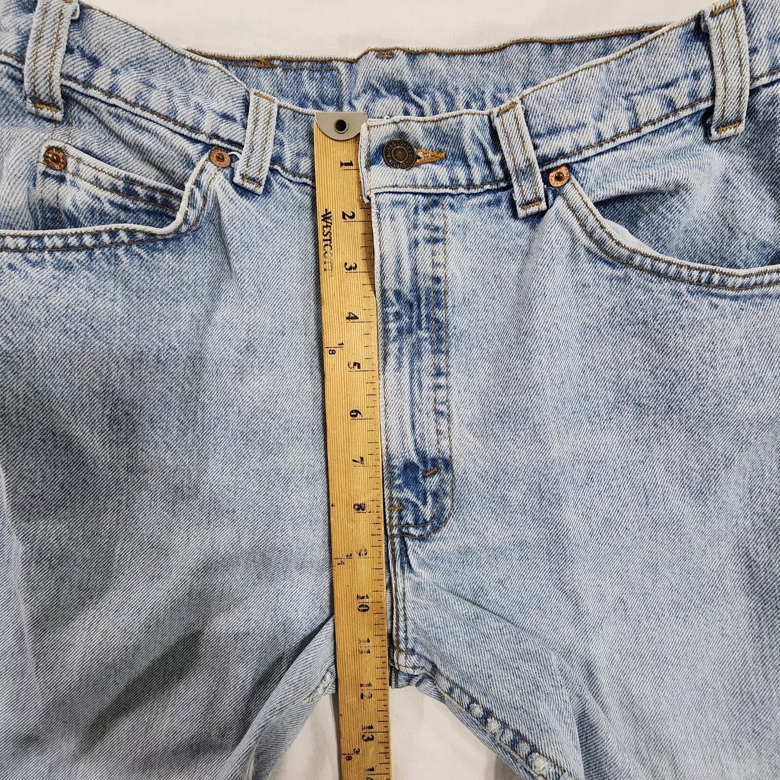 Vintage Levis Light Wash 30 X 25 Distressed Worn Tattere Blue Jeans Orange Tab