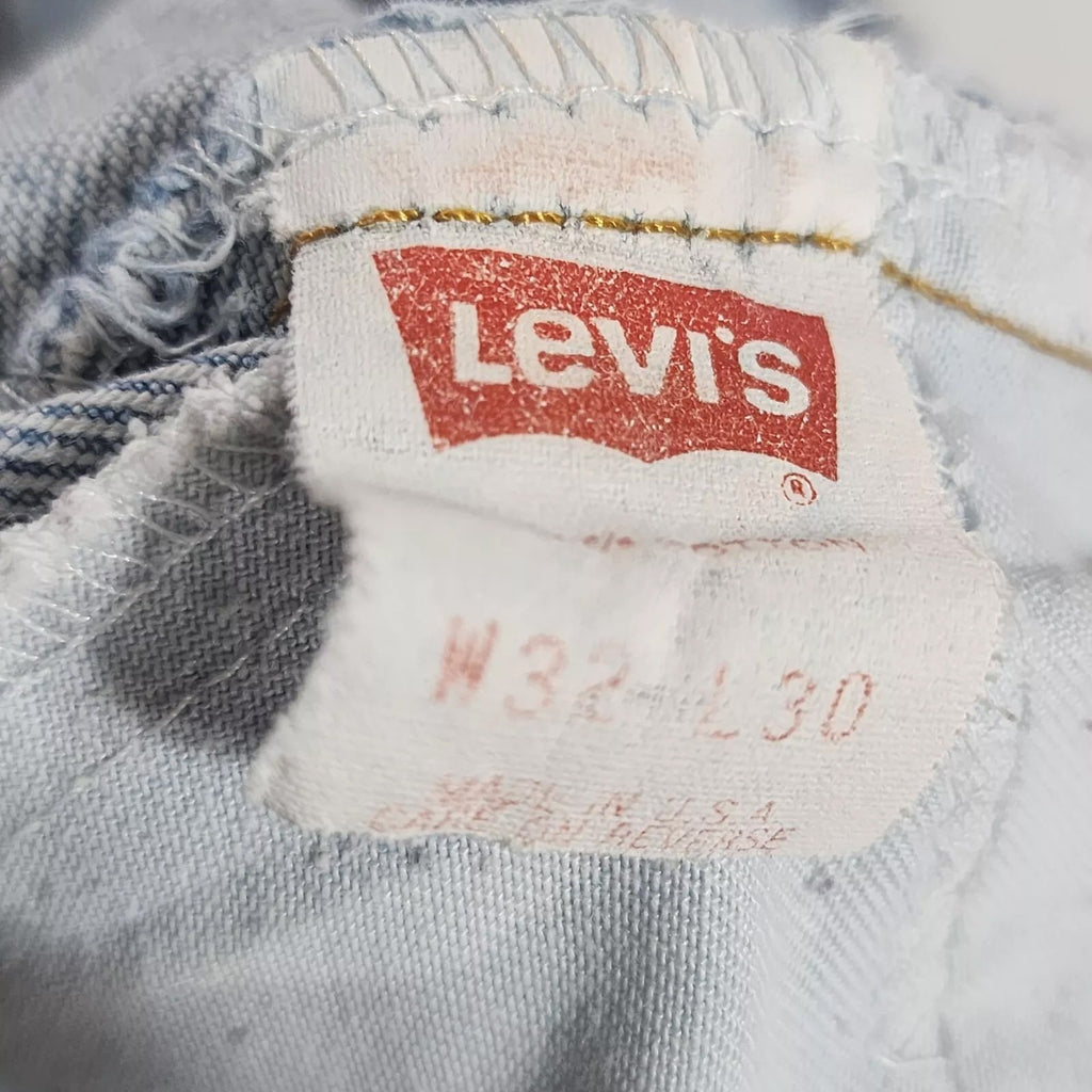 Vintage Levis Light Wash 30 X 25 Distressed Worn Tattere Blue Jeans Orange Tab