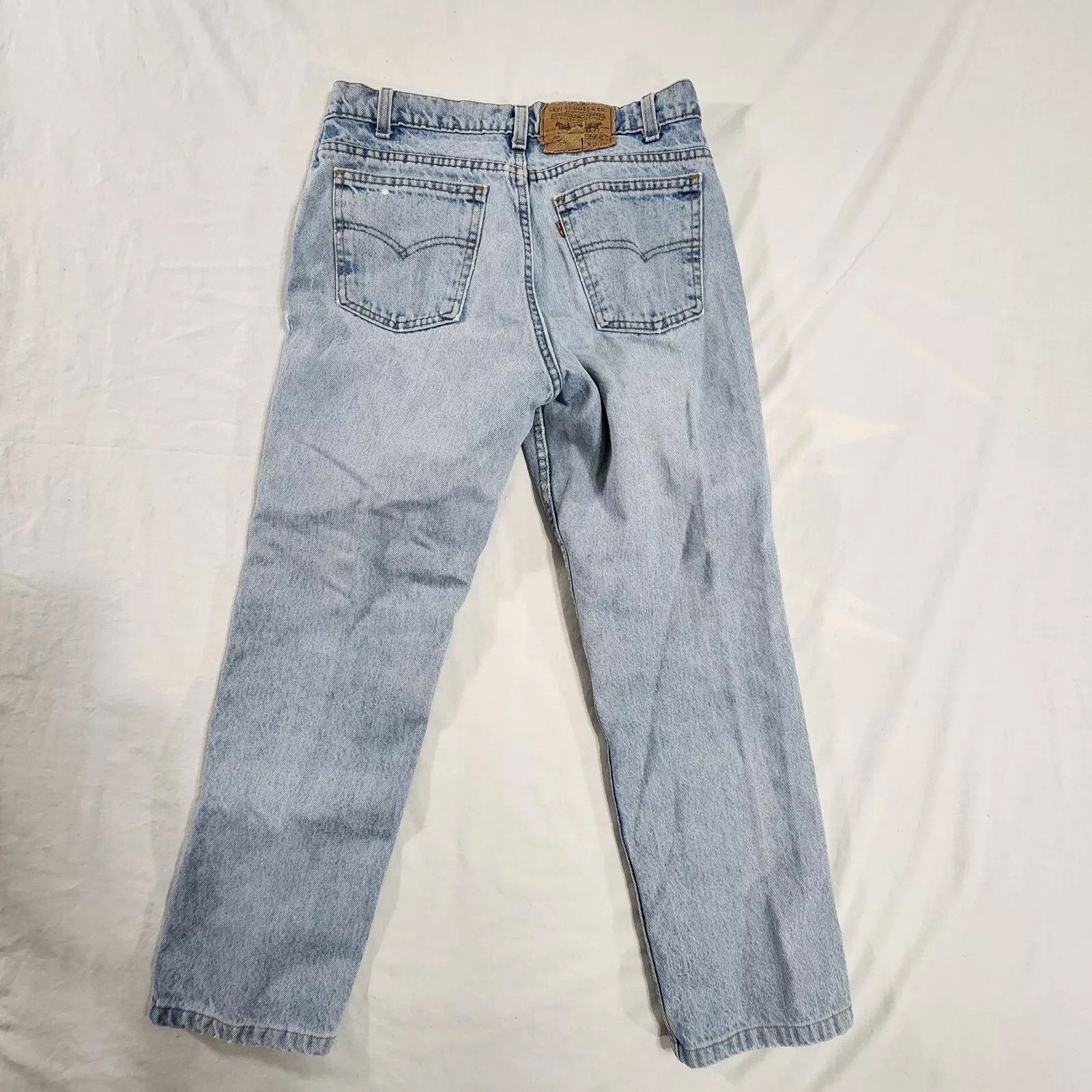 Vintage Levis Light Wash 30 X 25 Distressed Worn Tattere Blue Jeans Orange Tab