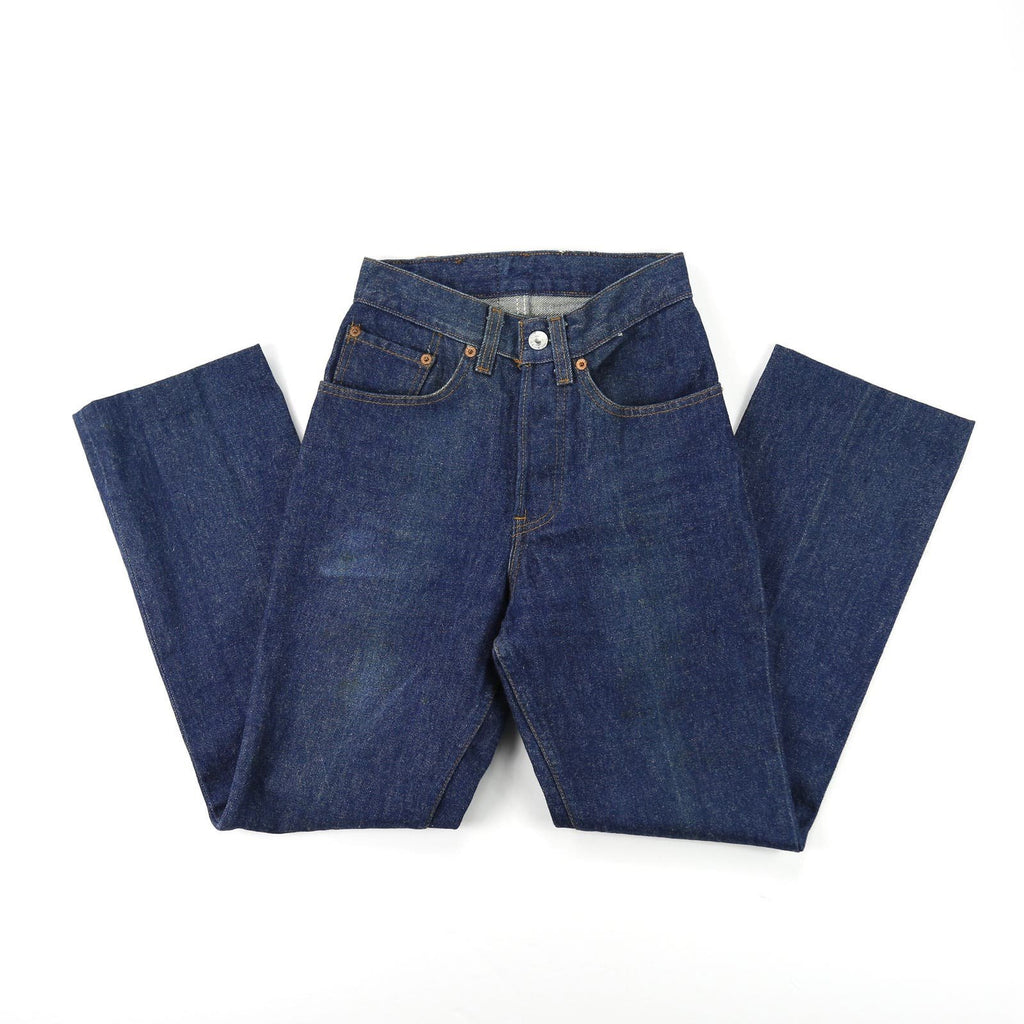 VINTAGE LEVIS 501 BUTTON FLY DARK WASH JEANS WAIST 23”/24”