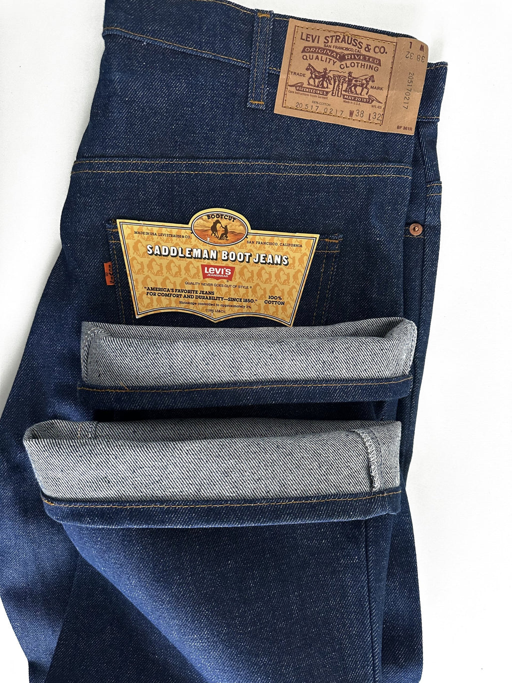 1981 Flashers Deadstock Levi’s Orange Tab 517 Saddleman Boot Jeans