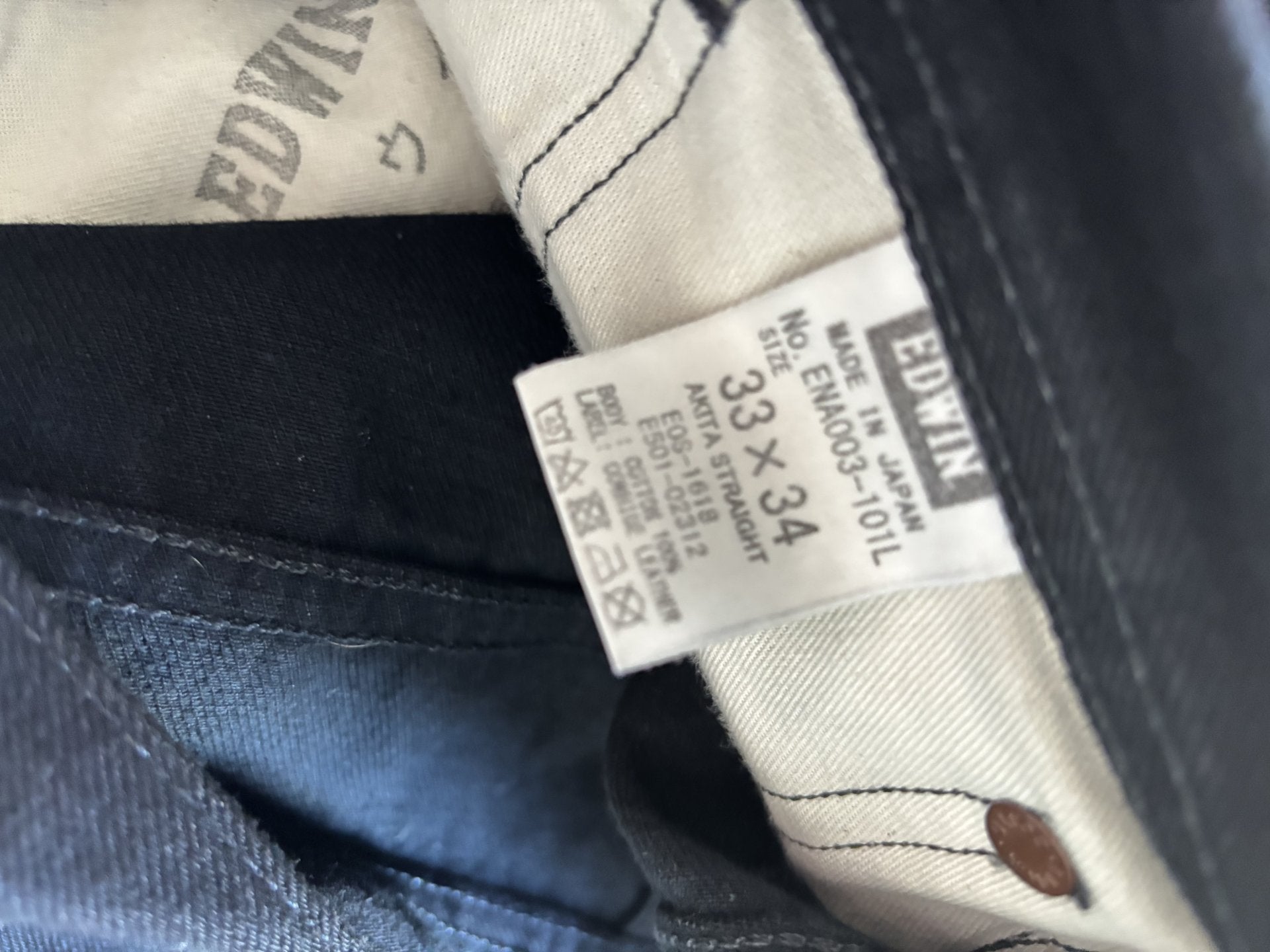 EDWIN - AKITA STRAIGHT - BLACK WET RAINBOW SELVEDGE - 33/34