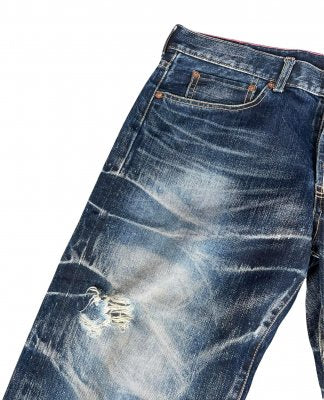 Vintage Soul of Freedom Aging Distressed Denim