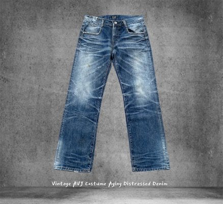Vintage AVH Costume Aging Distressed Denim