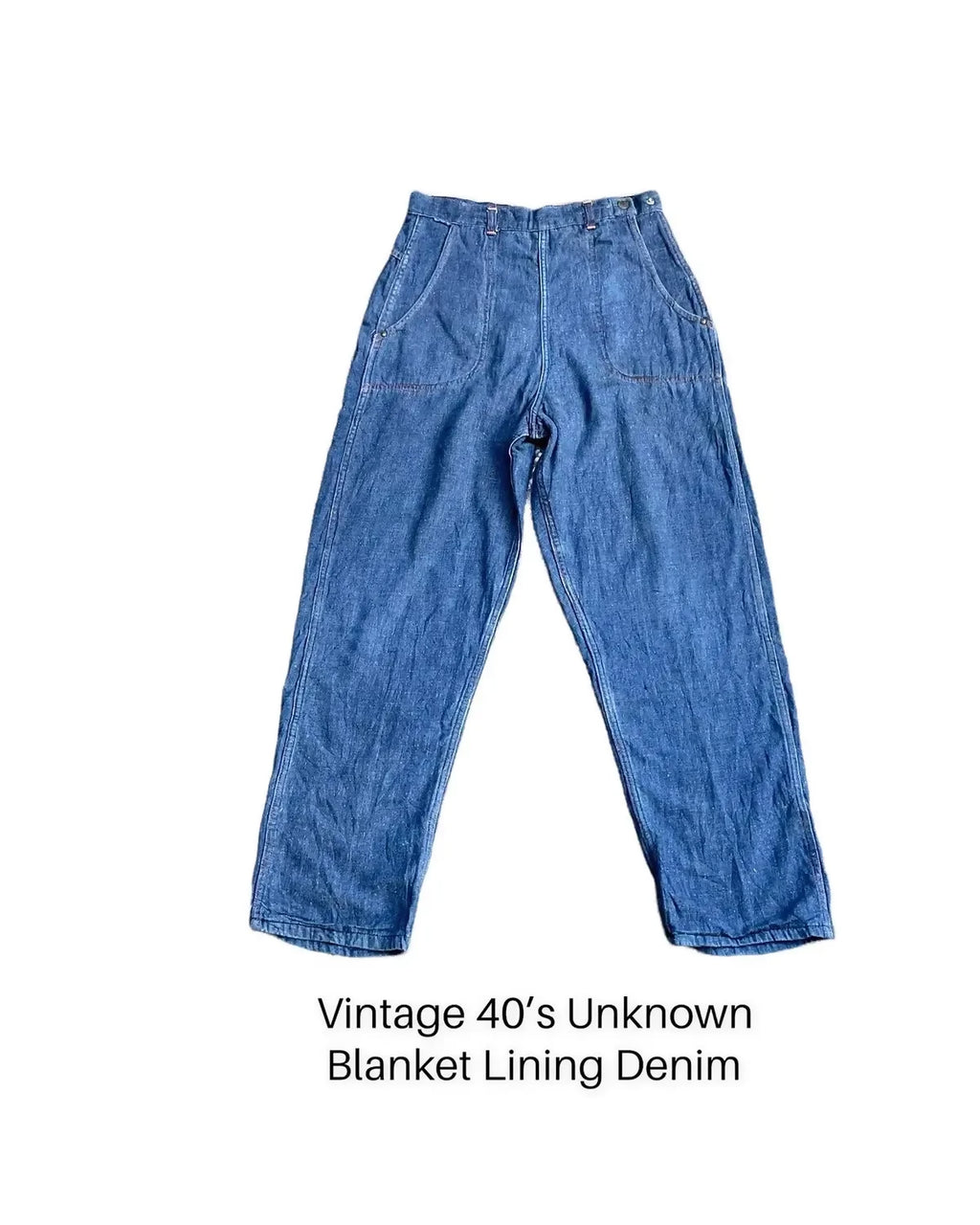 RARE Vintage 40’s Unknown Blanket Lining Denim